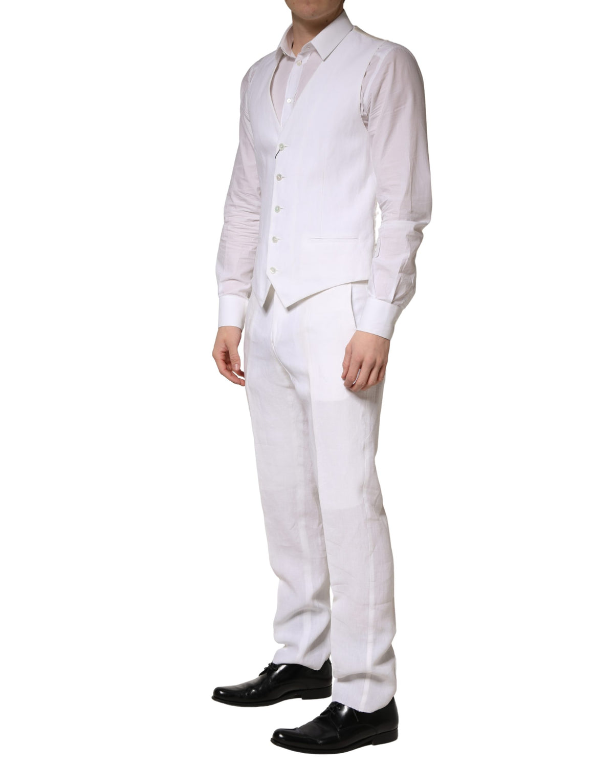 Dolce & Gabbana White SARTORIA Linen 2 Piece Men Formal Suit