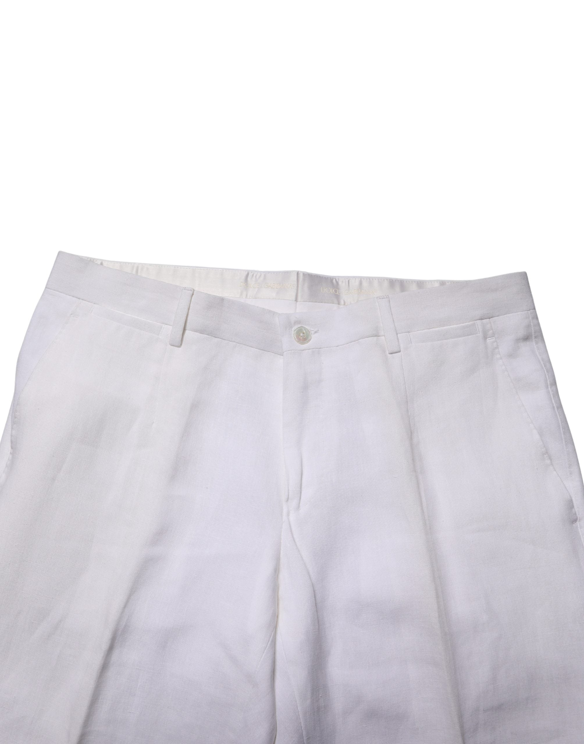 Dolce & Gabbana White SARTORIA Linen 2 Piece Men Formal Suit Dolce & Gabbana