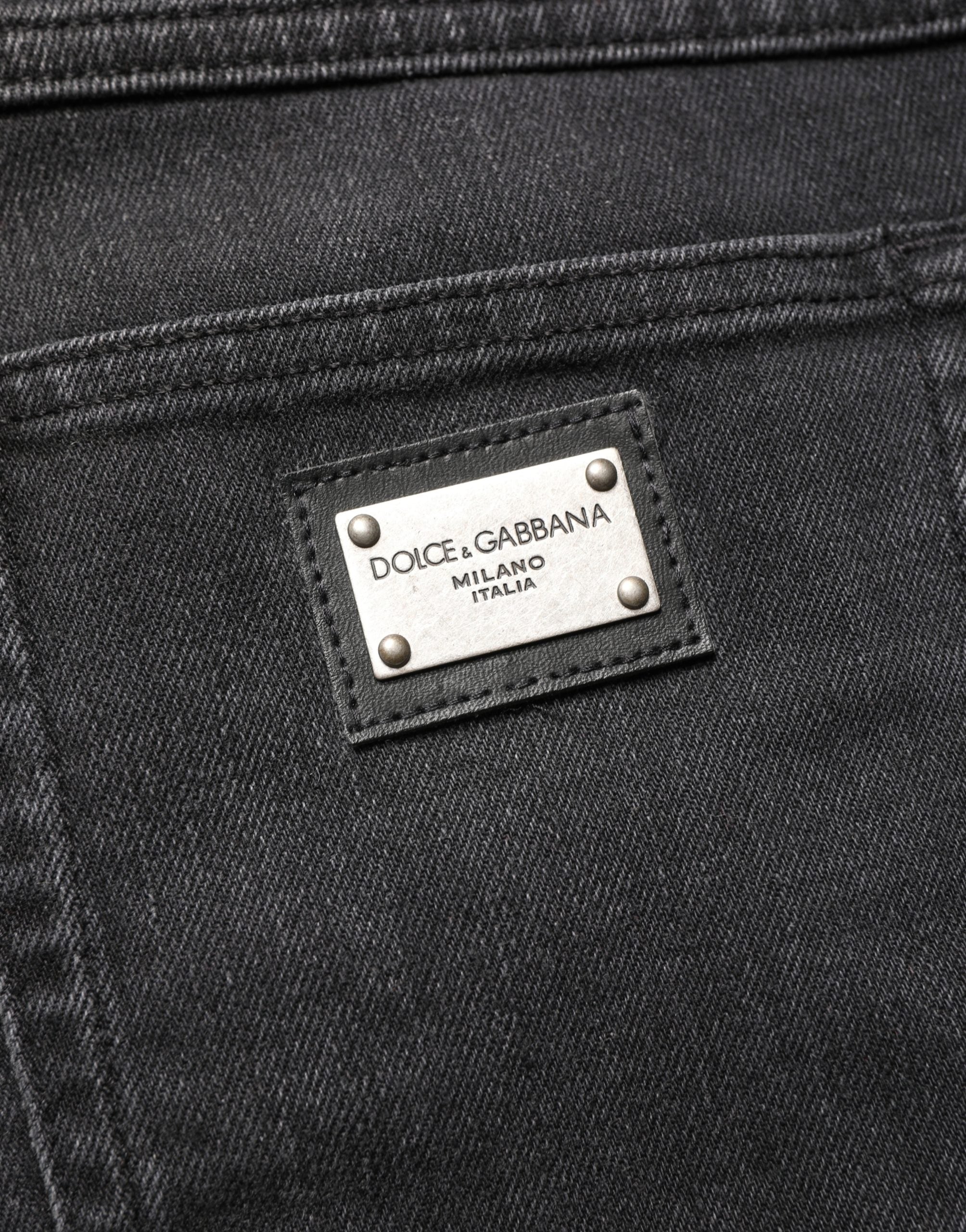 Dolce & Gabbana Black Cotton Stretch Regular SkinnyDenim Jeans Dolce & Gabbana