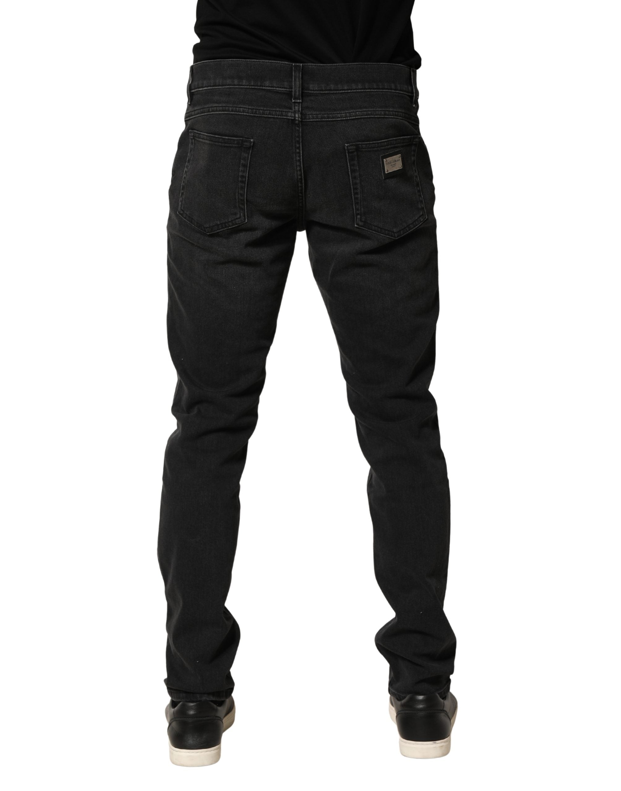 Dolce & Gabbana Black Cotton Stretch Regular SkinnyDenim Jeans Dolce & Gabbana