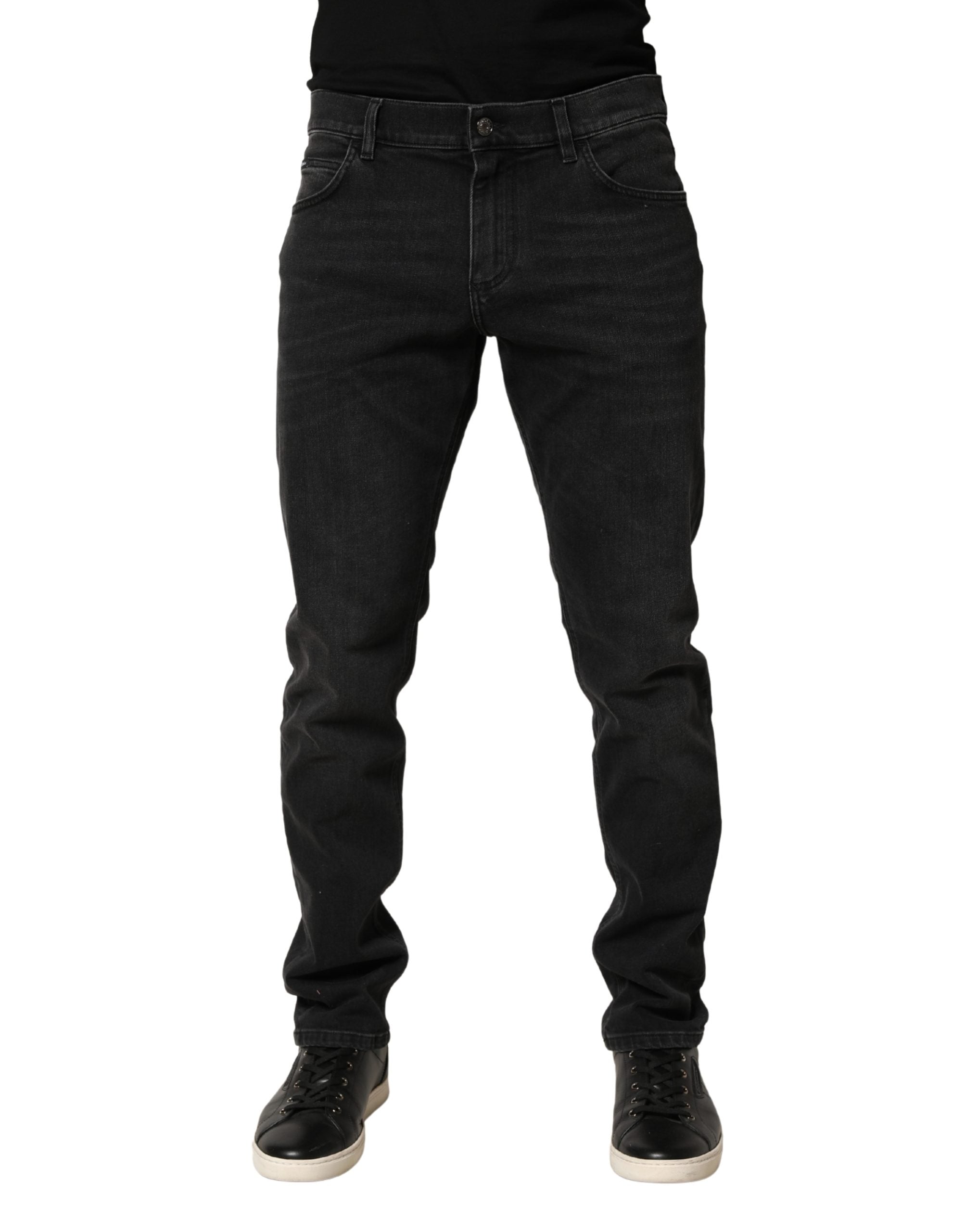 Dolce & Gabbana Black Cotton Stretch Regular SkinnyDenim Jeans Dolce & Gabbana