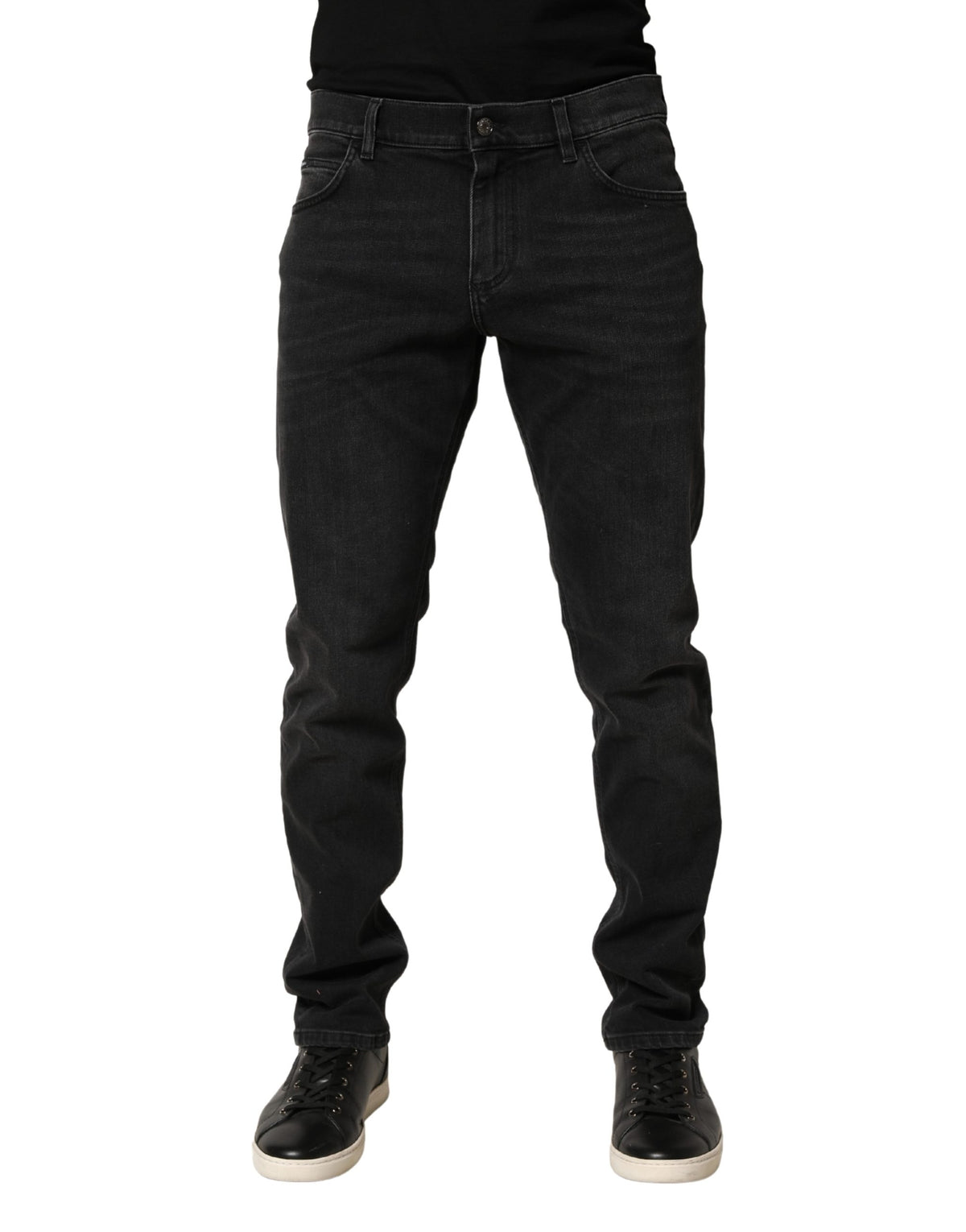 Dolce & Gabbana Black Cotton Stretch Regular SkinnyDenim Jeans