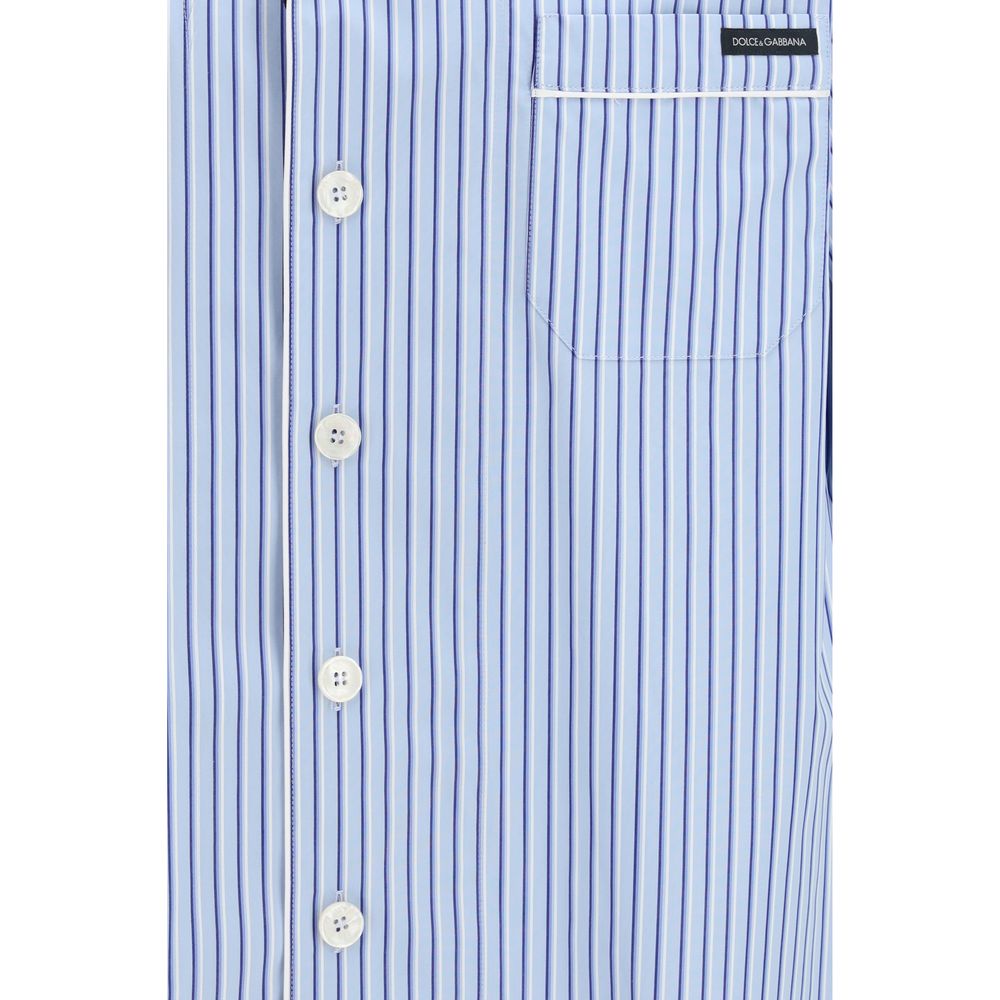 Dolce & Gabbana Blue Cotton Shortsleeve Shirt Dolce & Gabbana