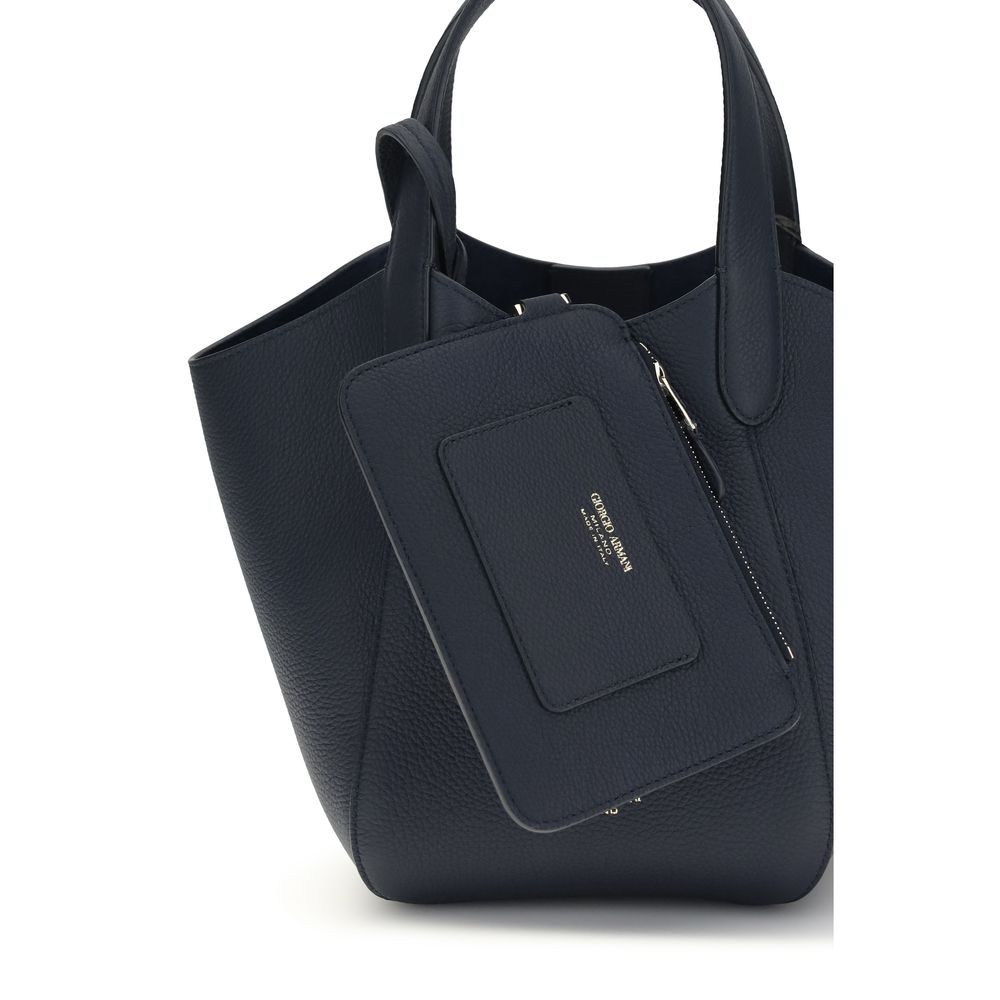 Giorgio Armani Blue Calf Leather Bos Taurus Handbag Giorgio Armani