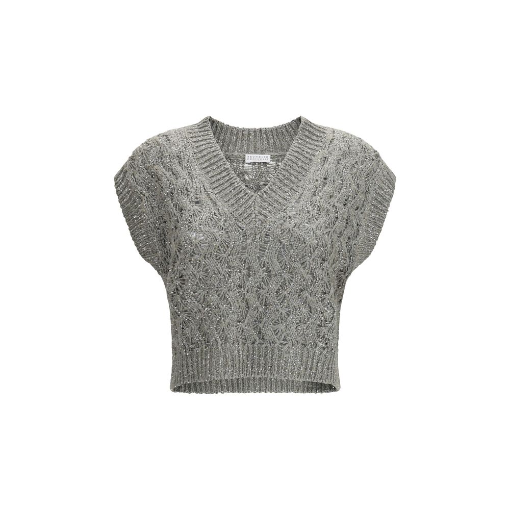 Brunello Cucinelli Bicolor Silk Sweatshirt Brunello Cucinelli