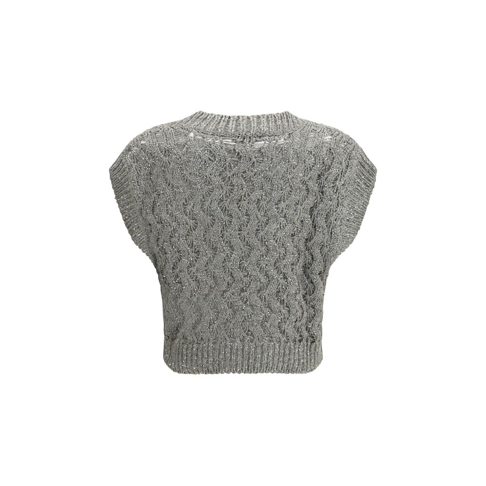 Brunello Cucinelli Bicolor Silk Sweatshirt Brunello Cucinelli