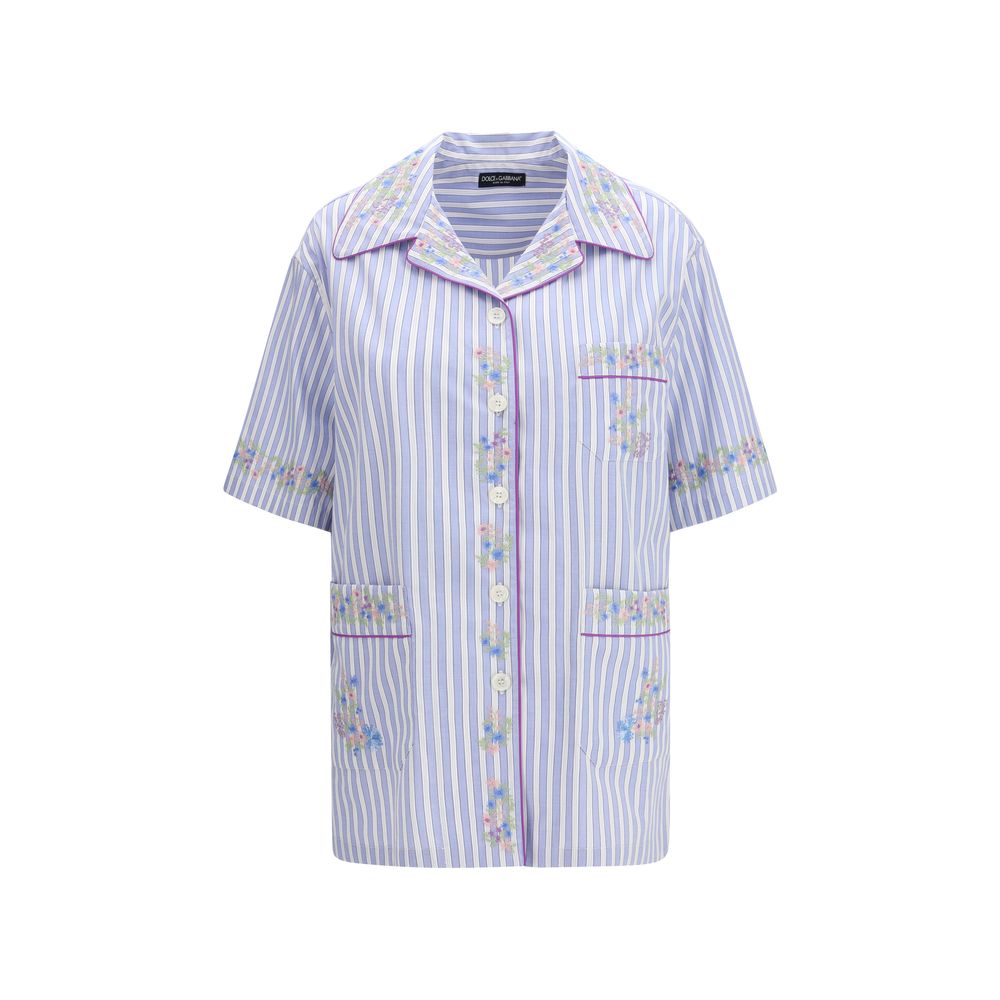 Dolce & Gabbana Blue Cotton Shortsleeve Shirt Dolce & Gabbana