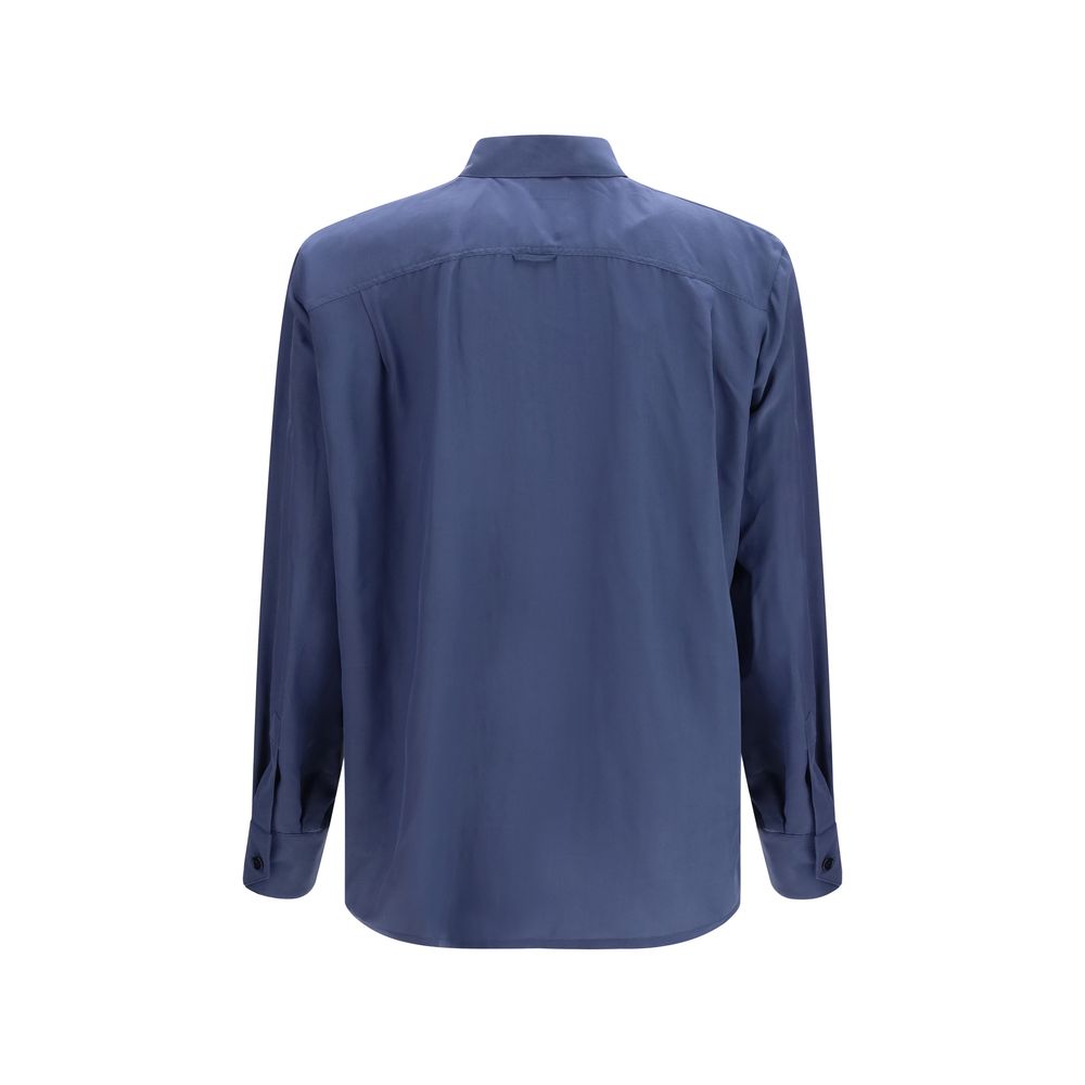 Saint Laurent Blue Viscose Dress Shirt Saint Laurent