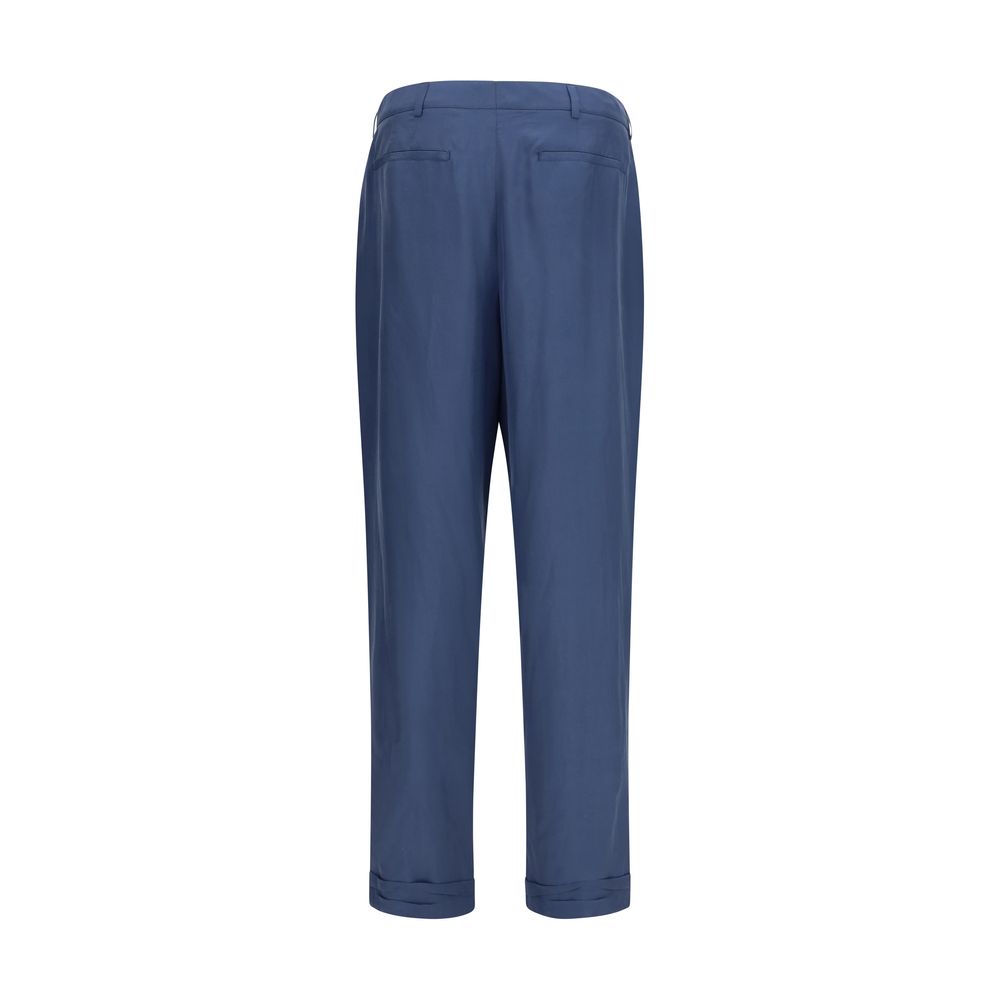 Saint Laurent Blue Silk Dress Pants Saint Laurent