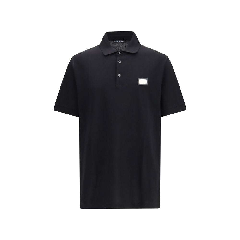 Dolce & Gabbana Black Cotton Polo Shirt Dolce & Gabbana