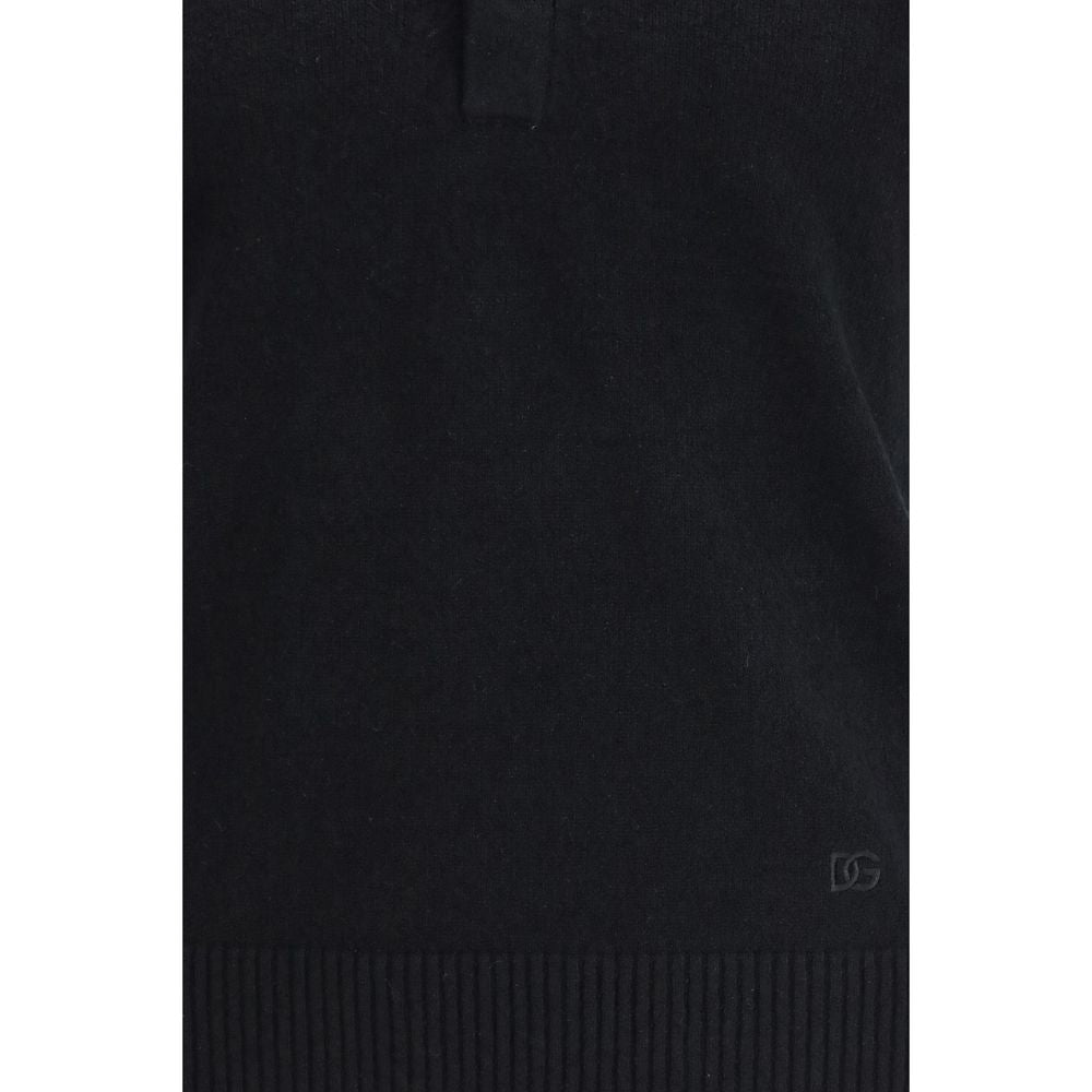 Dolce & Gabbana Black Cotton Polo Shirt Dolce & Gabbana