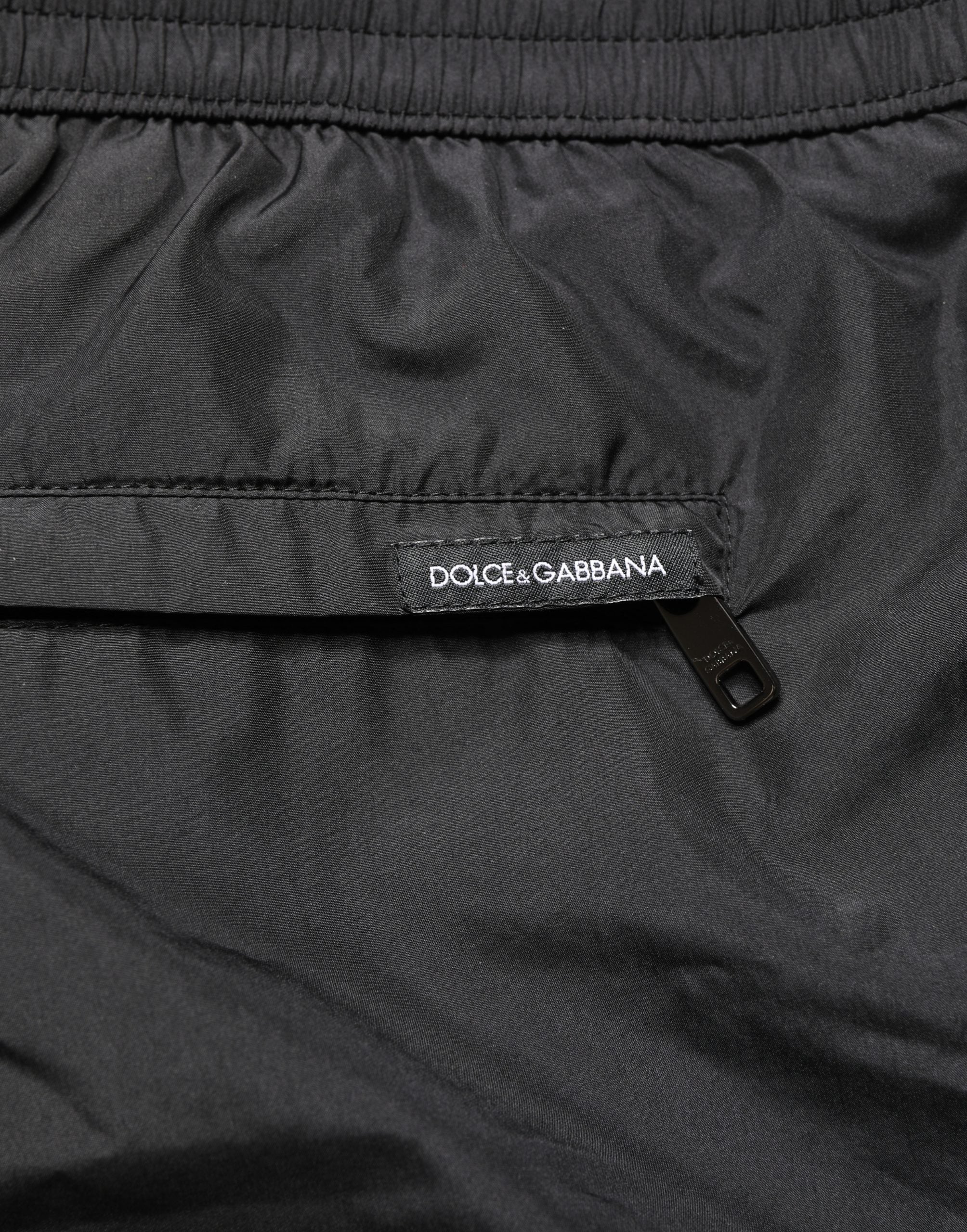 Dolce & Gabbana Black Polyester Drawstring Men Shorts Swimwear Dolce & Gabbana