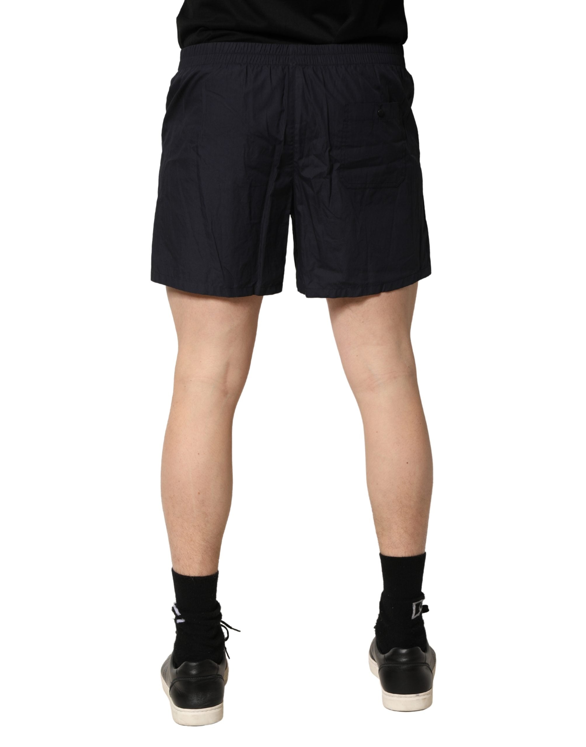 Dolce & Gabbana Black Cotton Elastic Waist Swim Shorts Swimwear Dolce & Gabbana