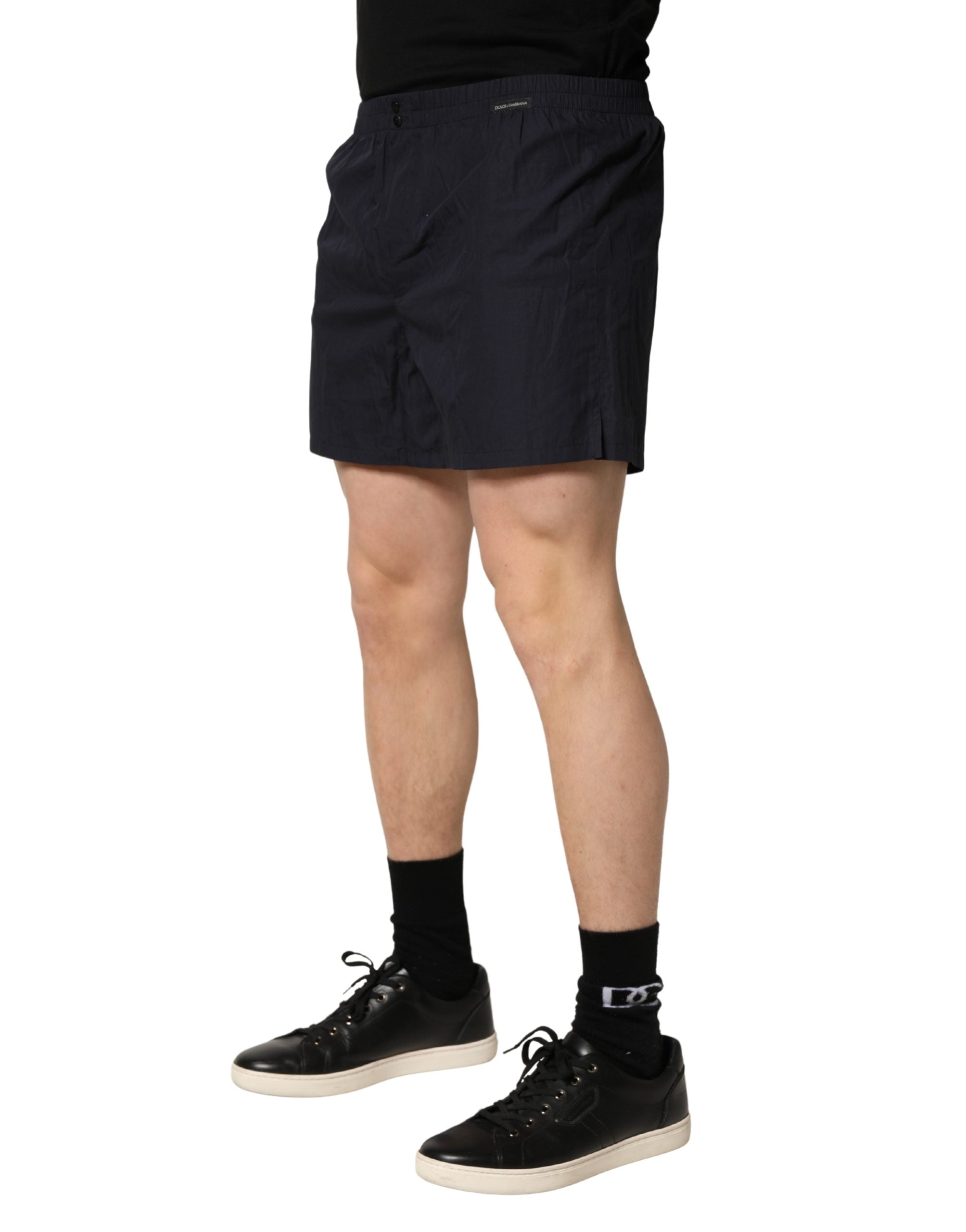 Dolce & Gabbana Black Cotton Elastic Waist Swim Shorts Swimwear Dolce & Gabbana