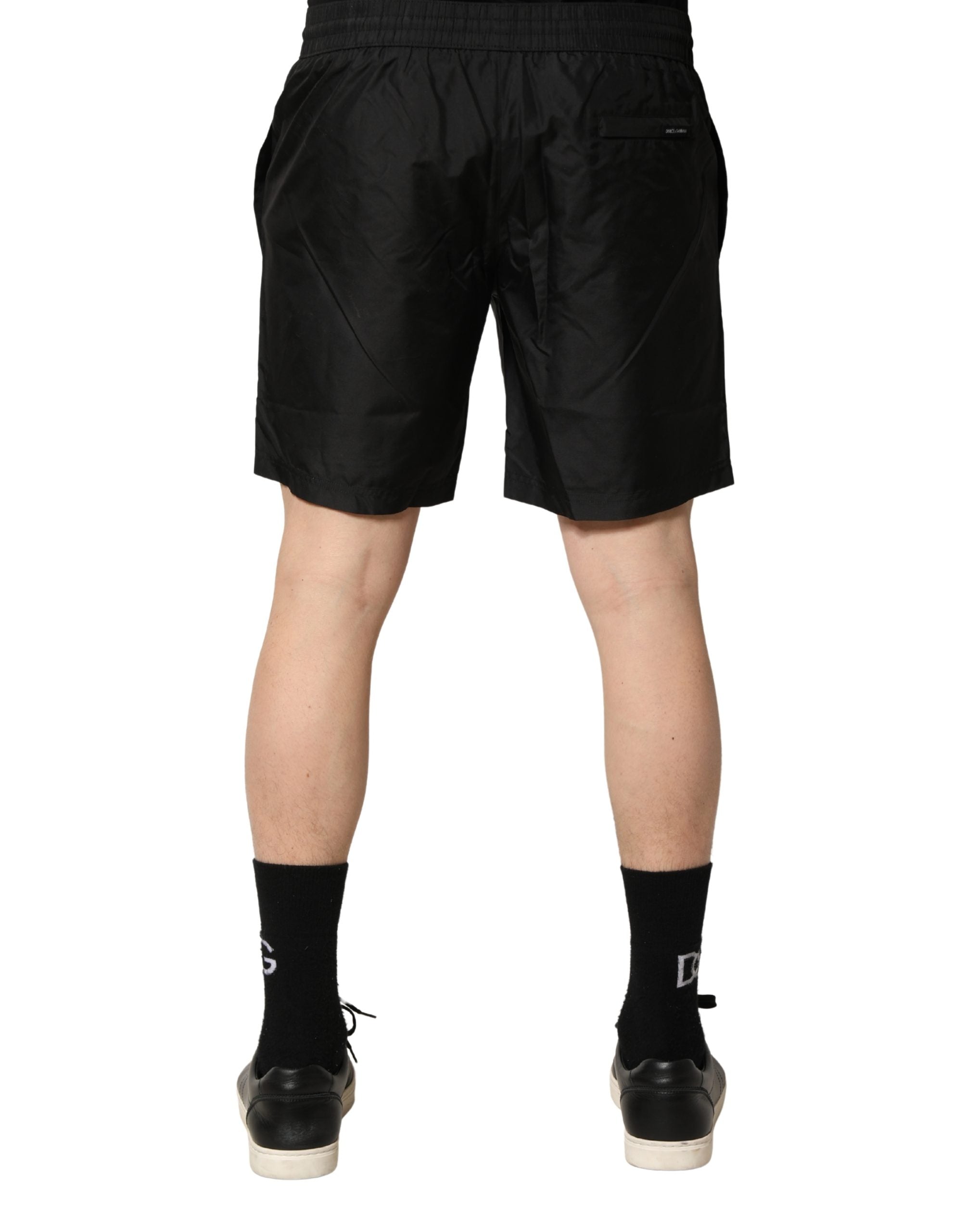 Dolce & Gabbana Black Polyester Drawstring Men Shorts Swimwear Dolce & Gabbana