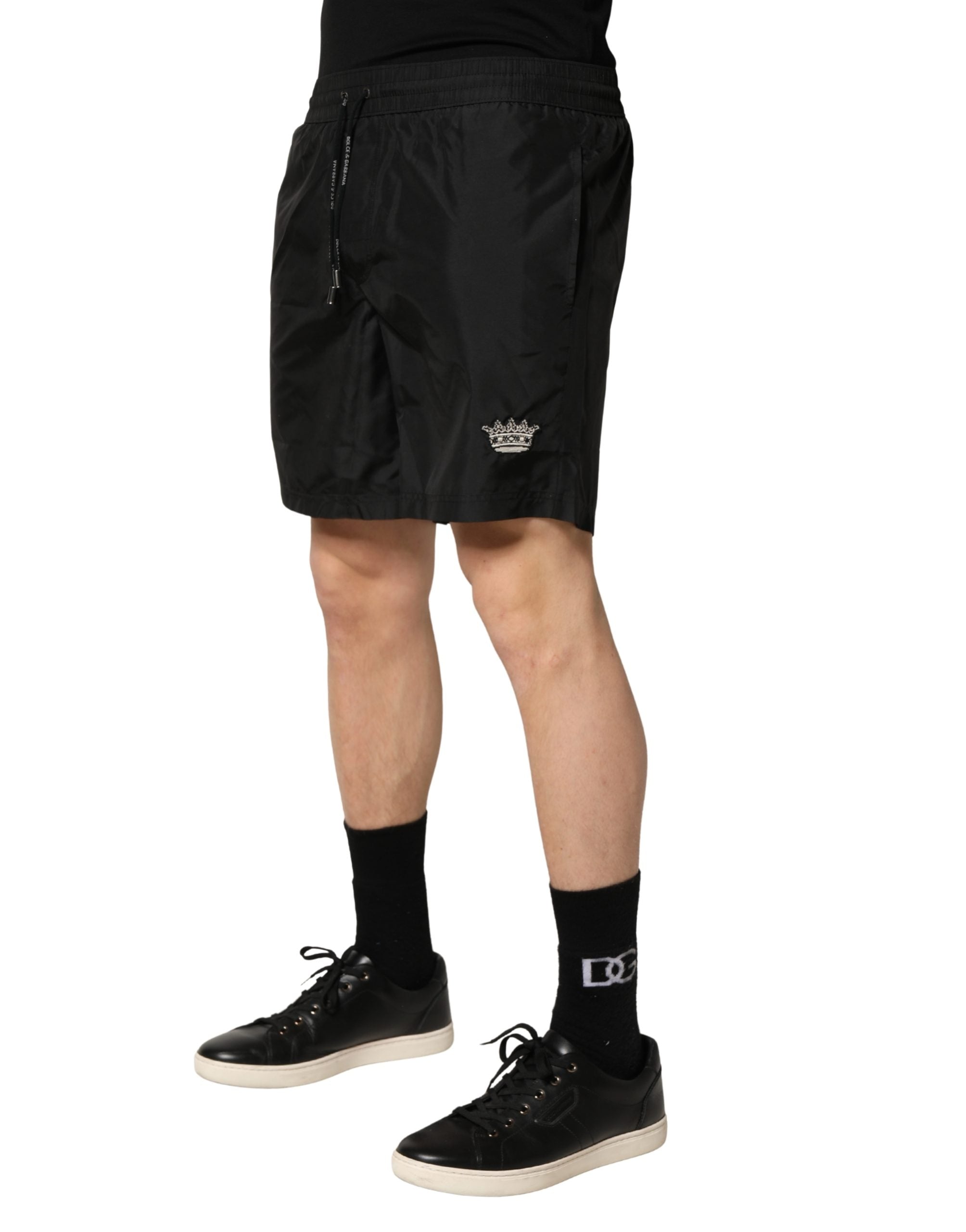 Dolce & Gabbana Black Polyester Drawstring Men Shorts Swimwear Dolce & Gabbana