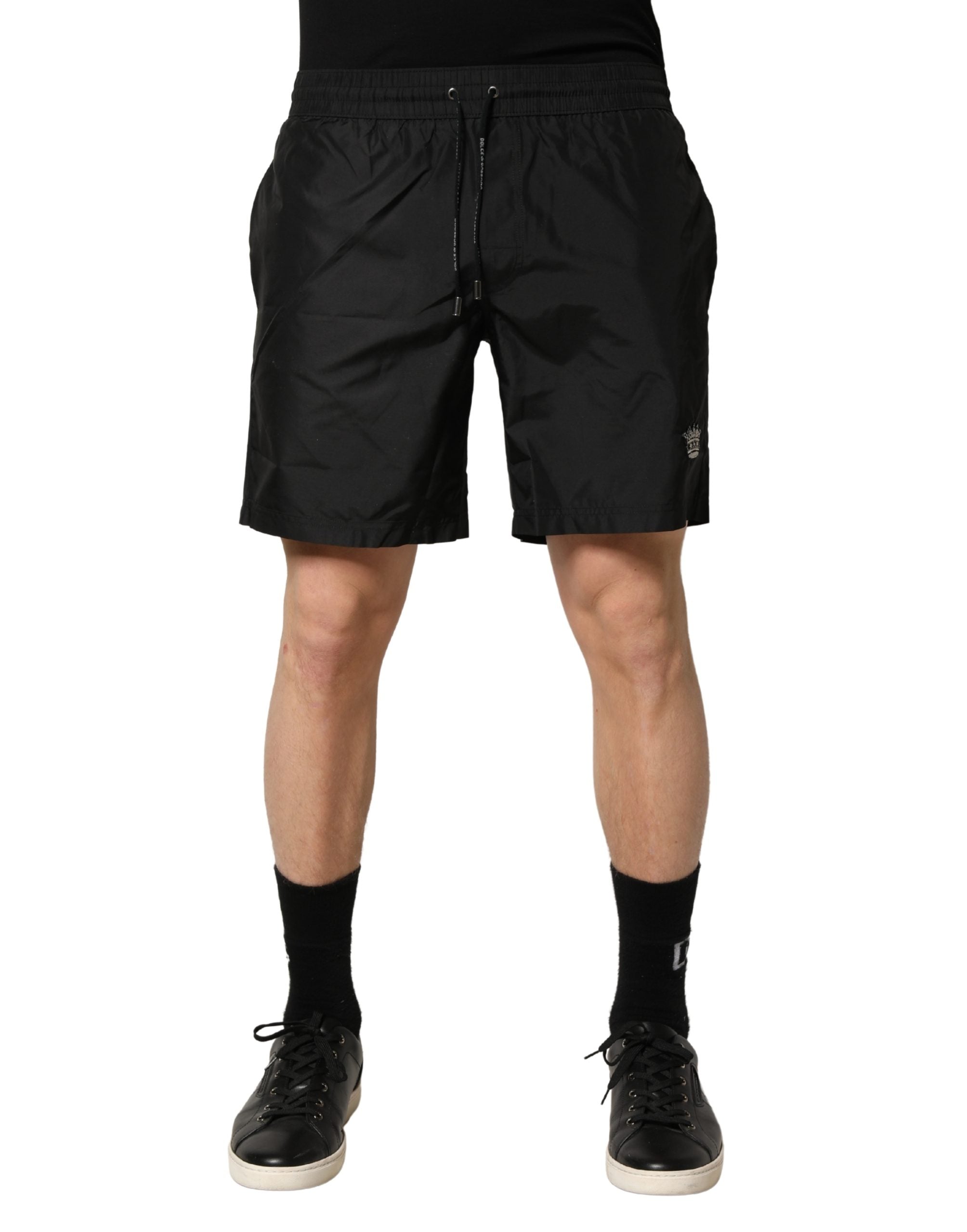 Dolce & Gabbana Black Polyester Drawstring Men Shorts Swimwear Dolce & Gabbana