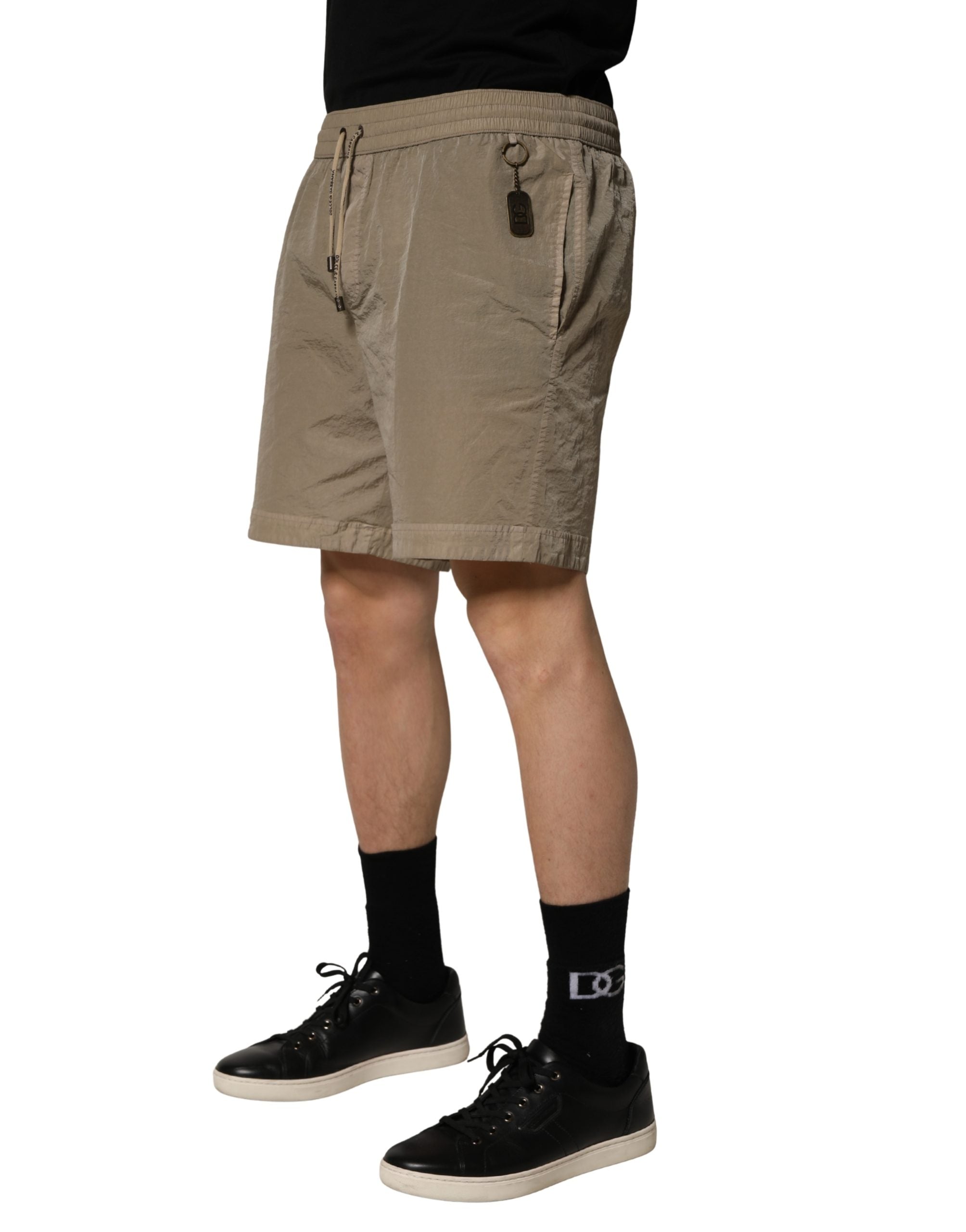 Dolce & Gabbana Brown Nylon Drawstring Swim Shorts Swimwear Dolce & Gabbana