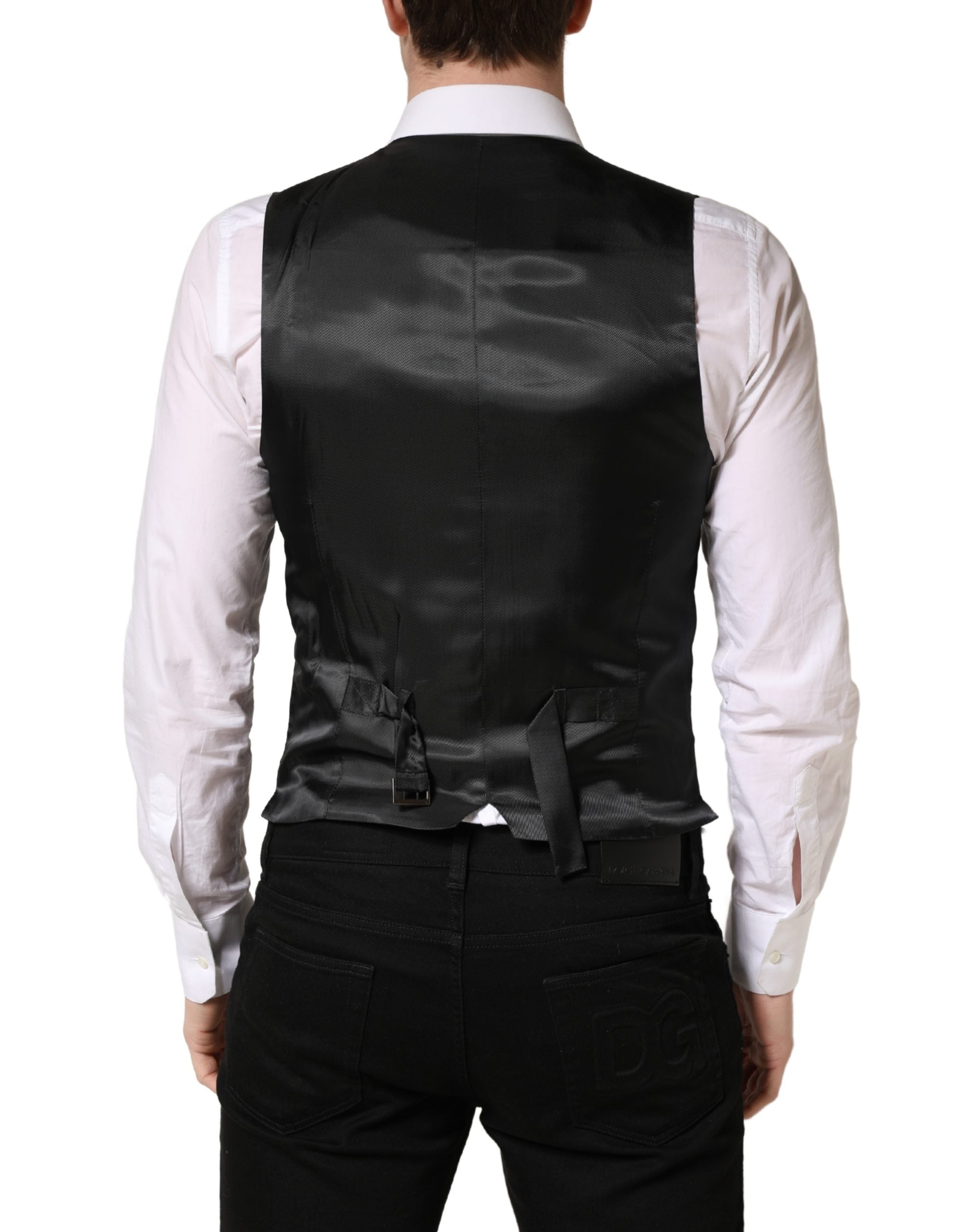 Dolce & Gabbana Dark Gray Wool Dress Formal Waistcoat Vest Dolce & Gabbana