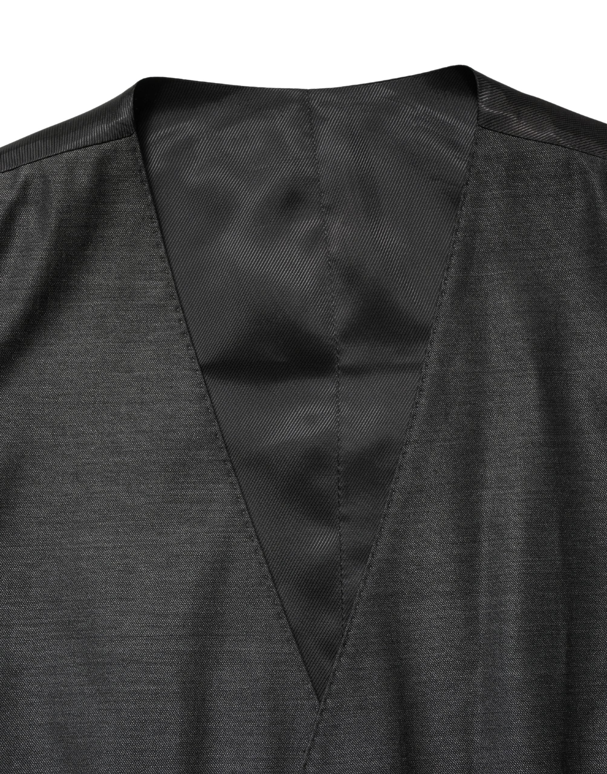 Dolce & Gabbana Dark Gray Wool Dress Formal Waistcoat Vest Dolce & Gabbana