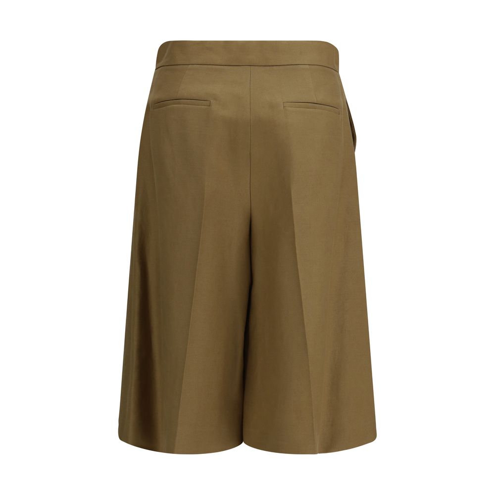 Max Mara Bicolor Linen Bermuda Shorts Max Mara