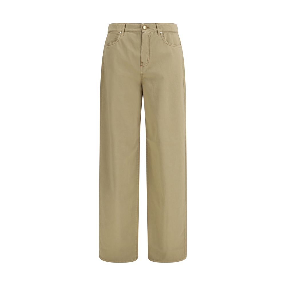 Max Mara Beige Cotton Casual Pants Max Mara