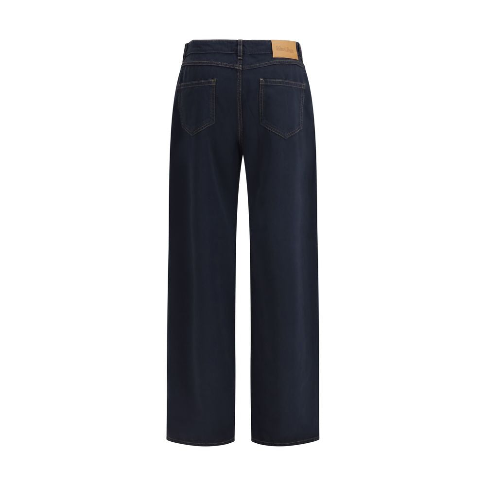 Max Mara Blue Cotton Casual Pants Max Mara