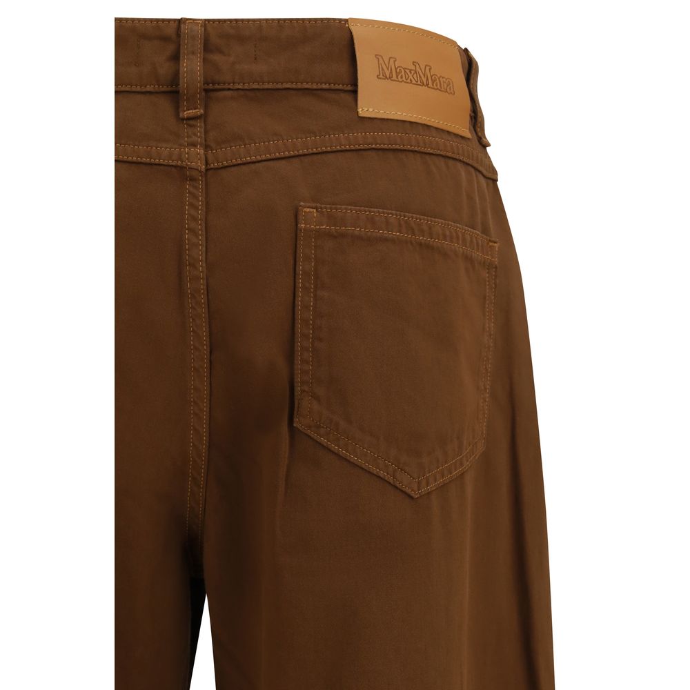 Max Mara Brown Cotton Pants Max Mara