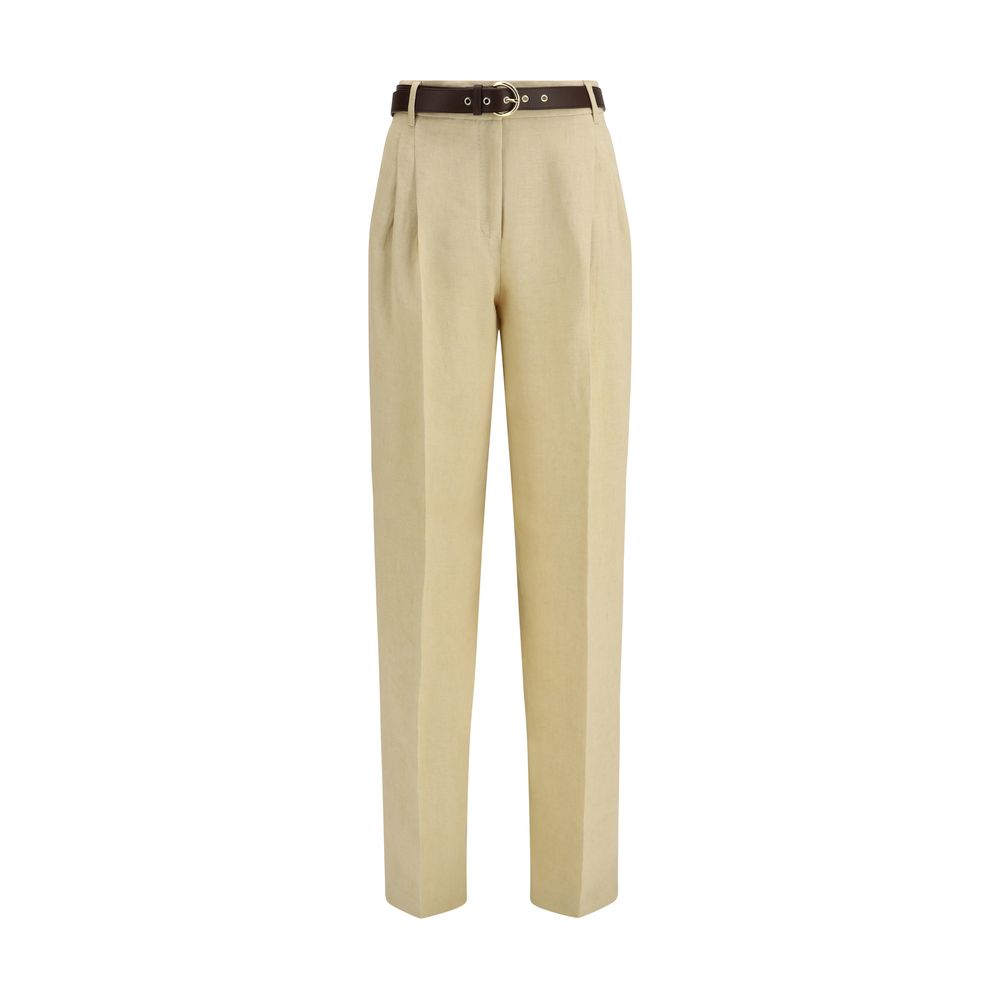 Max Mara Beige Linen Casual Pants Max Mara