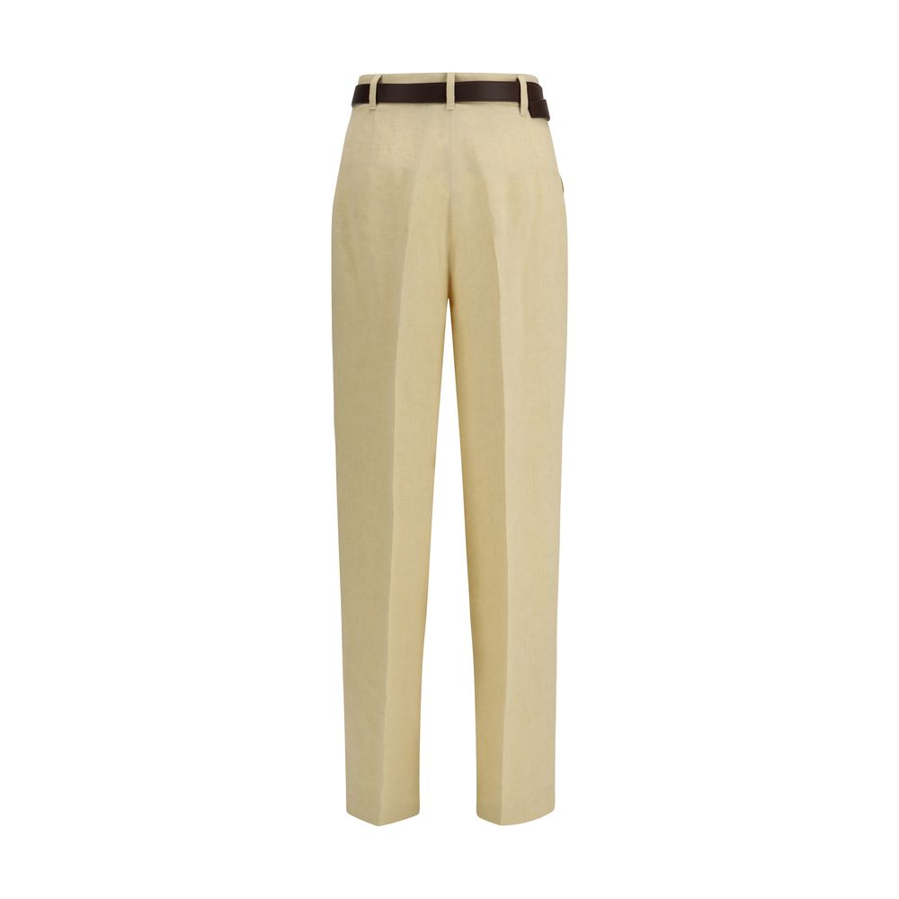 Max Mara Beige Linen Casual Pants Max Mara