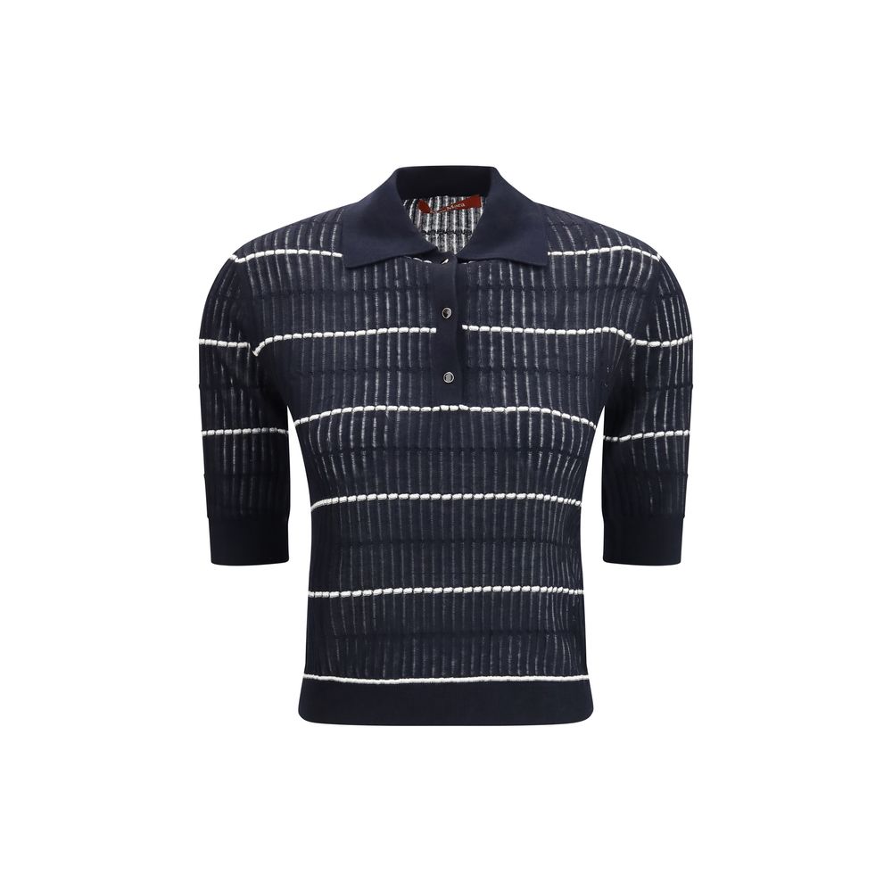 Max Mara Blue Silk Polo Shirt Max Mara