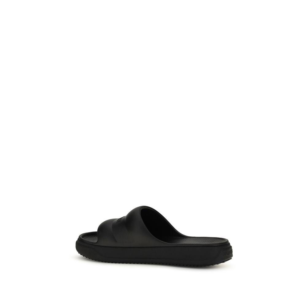 Moncler Black Rubber Flat Sandals Moncler