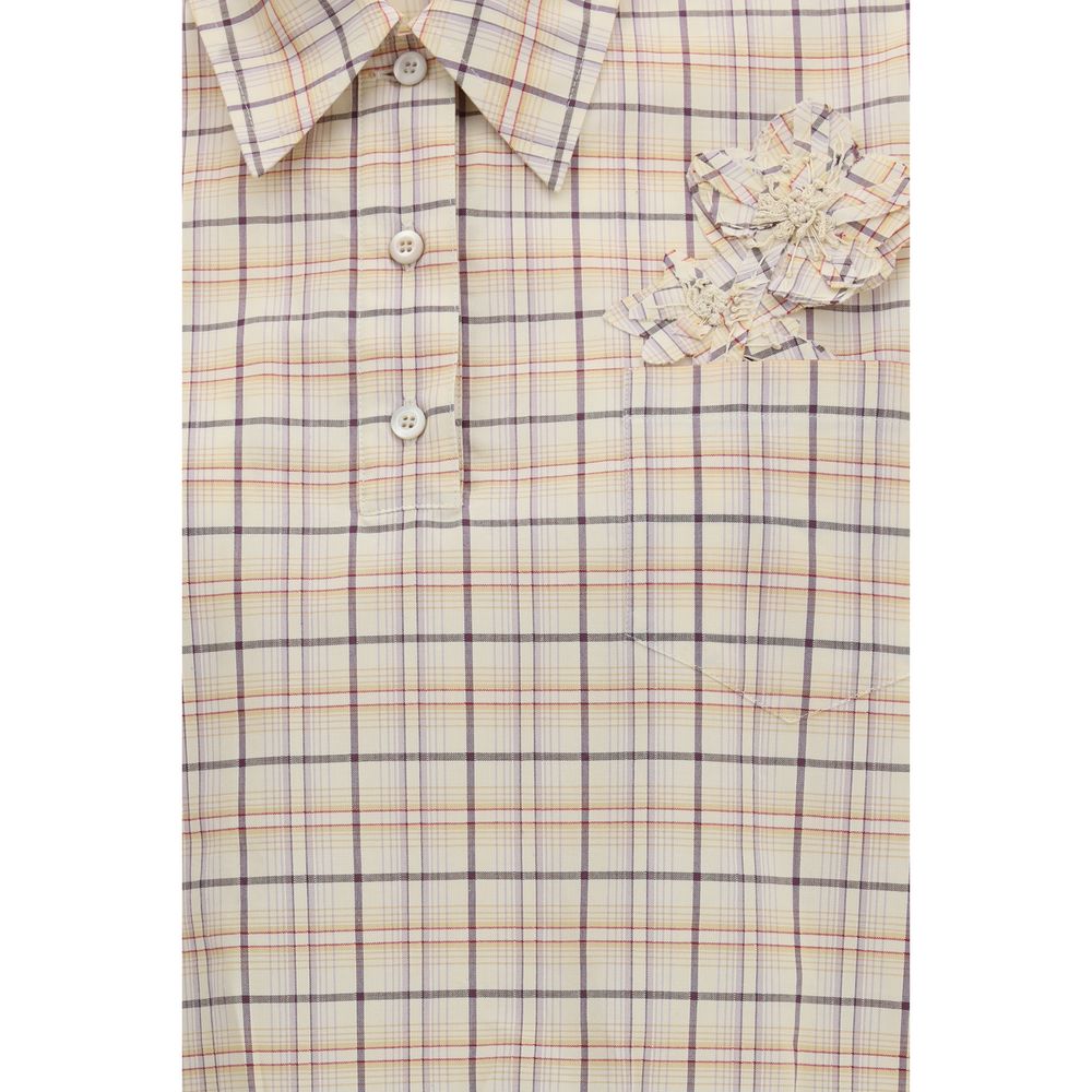 Prada Beige Fabric Pattern Shirt Prada