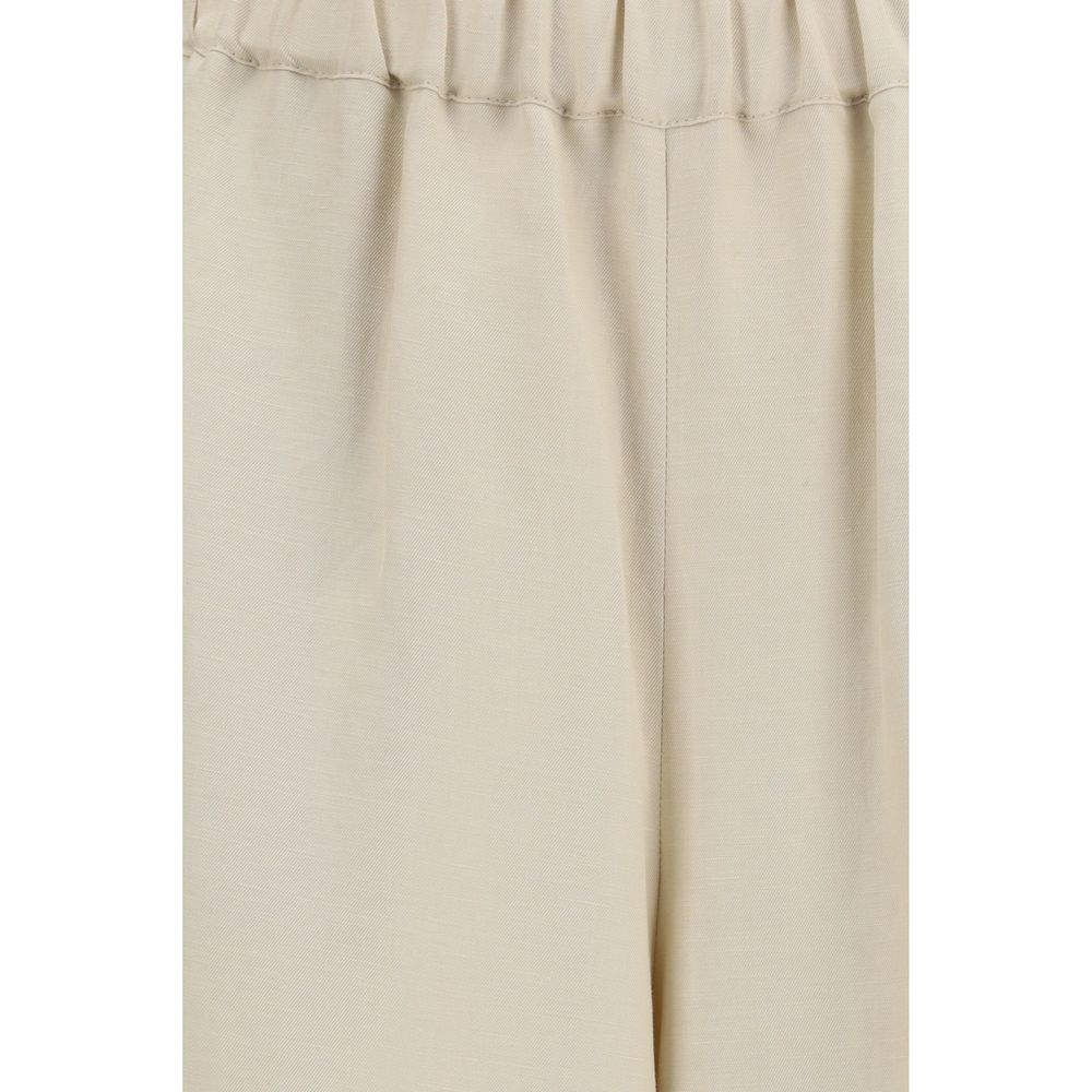 Max Mara Beige Linen Casual Pants Max Mara
