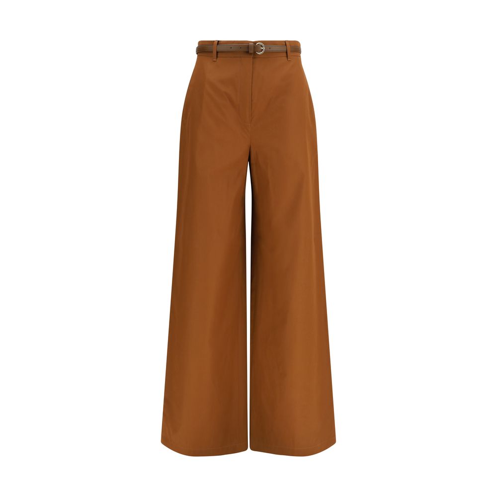 Max Mara Brown Cotton Casual Pants Max Mara