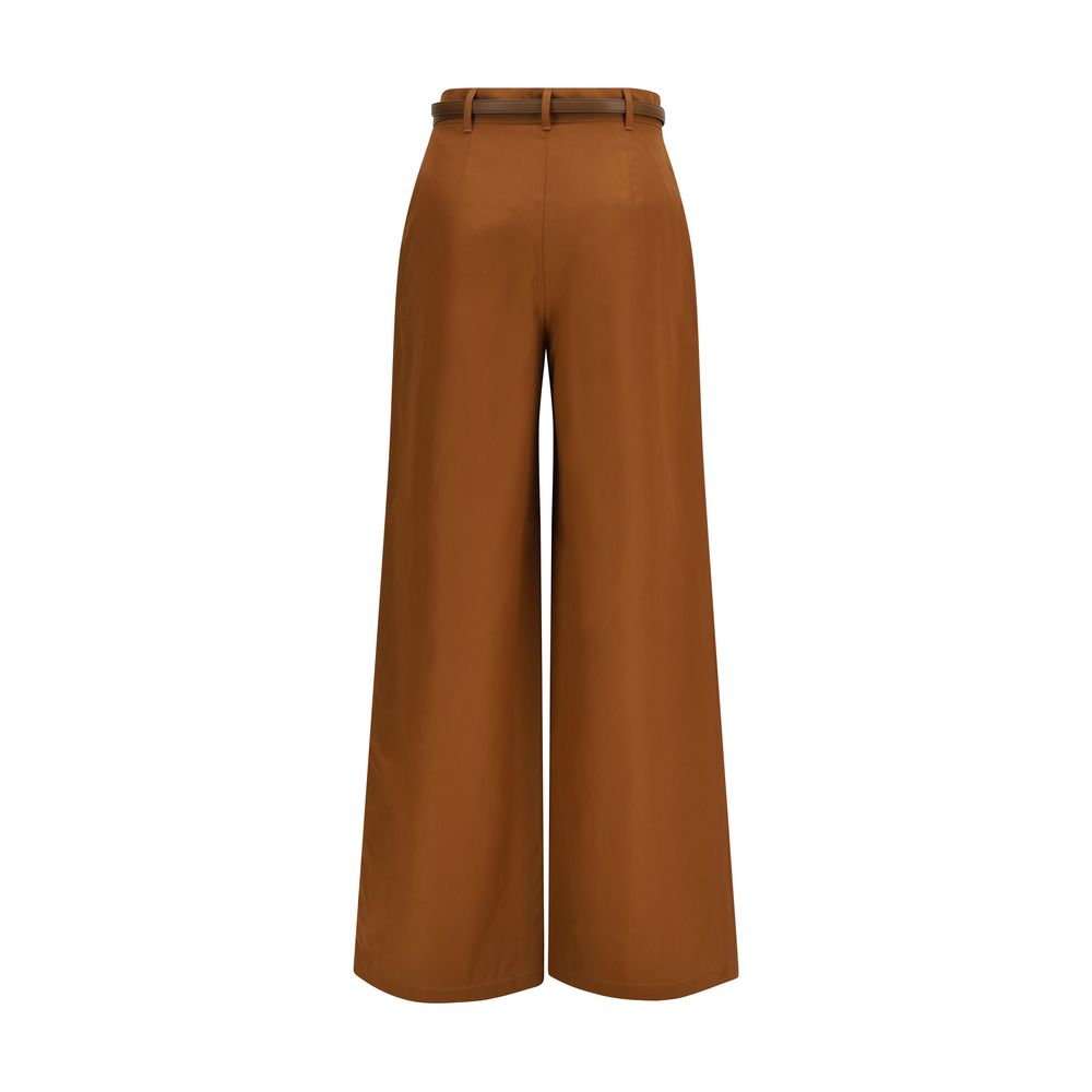 Max Mara Brown Cotton Casual Pants Max Mara