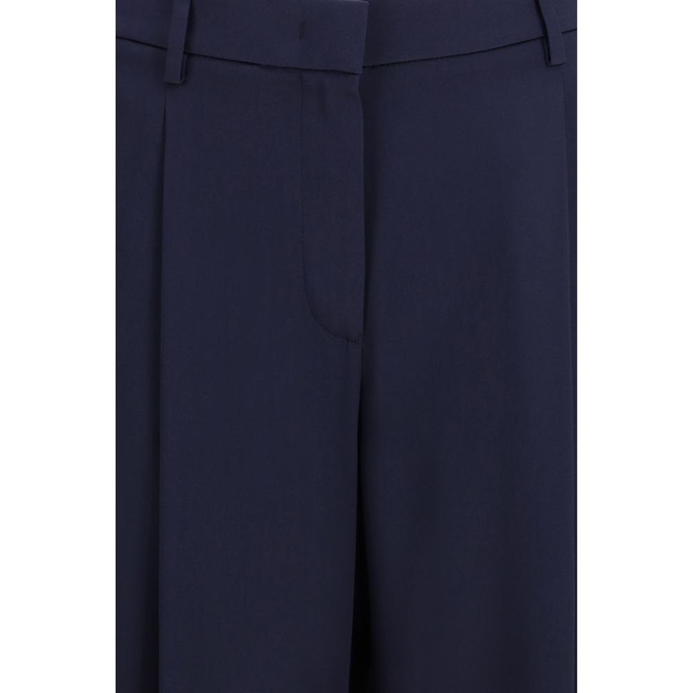 Giorgio Armani Blue Silk Casual Pants Giorgio Armani