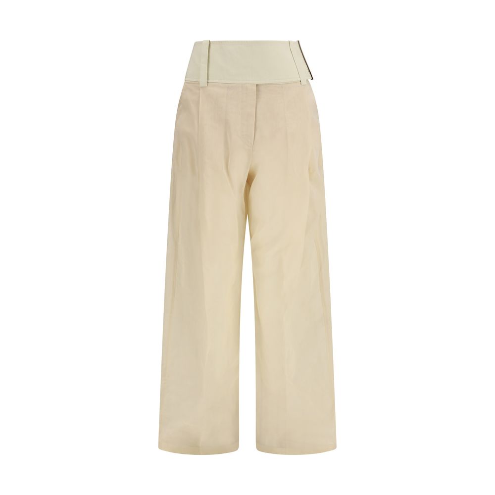 Max Mara Beige Cotton Casual Pants Max Mara
