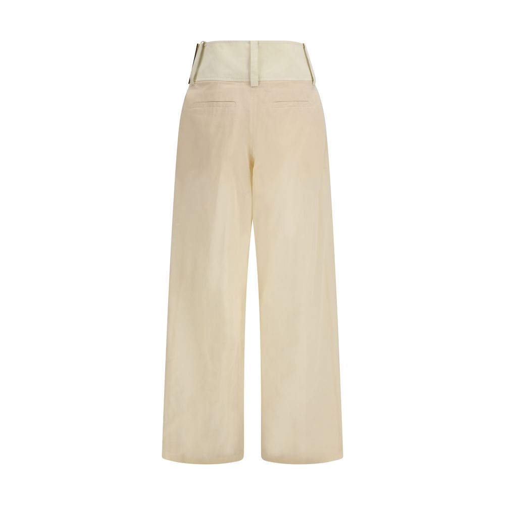 Max Mara Beige Cotton Casual Pants Max Mara