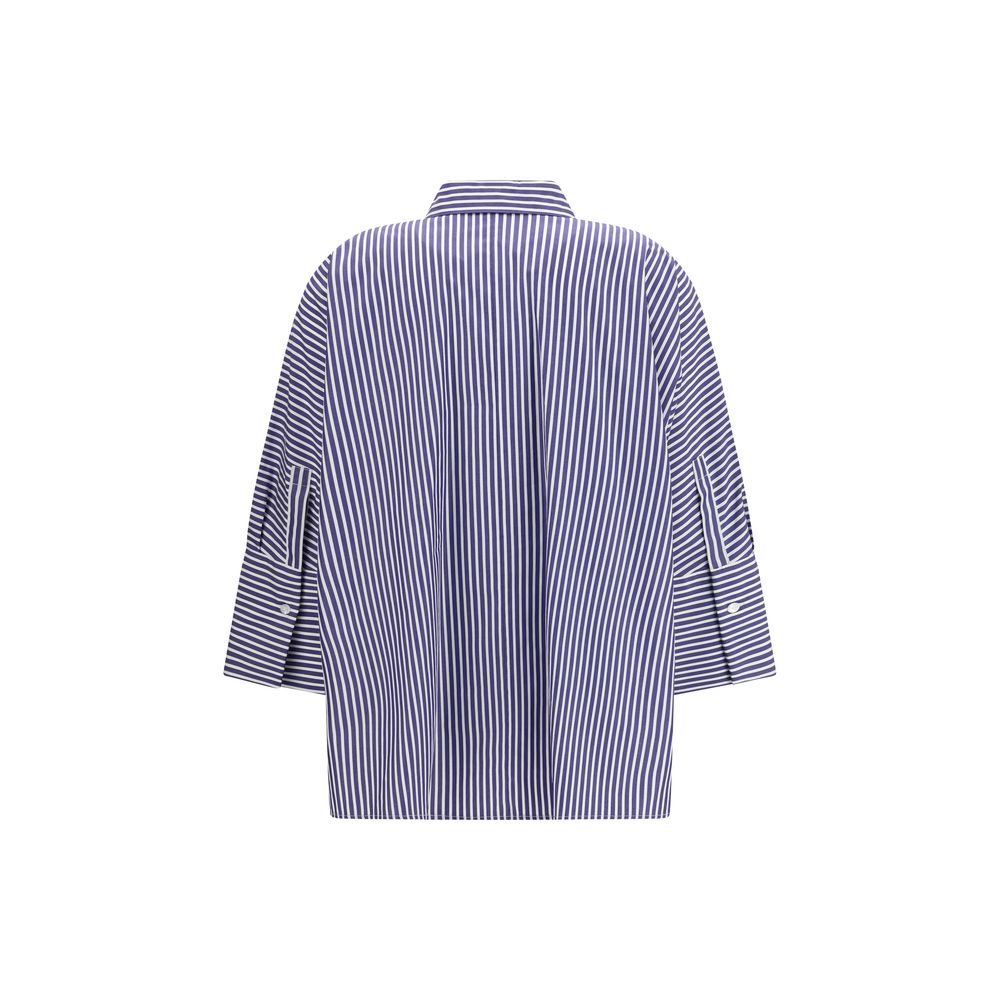Max Mara Blue Cotton Pattern Shirt Max Mara
