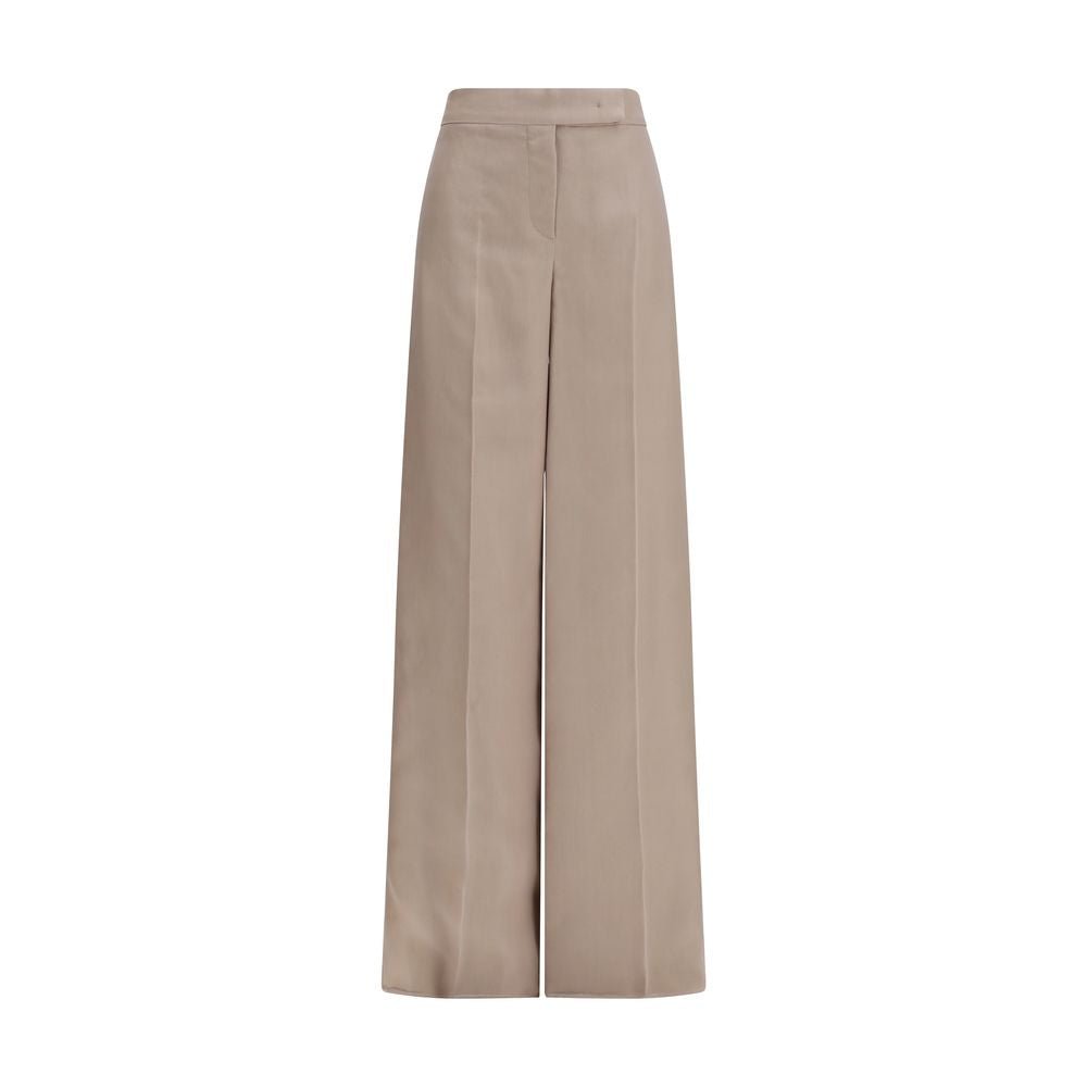 Max Mara Beige Silk Casual Pants Max Mara
