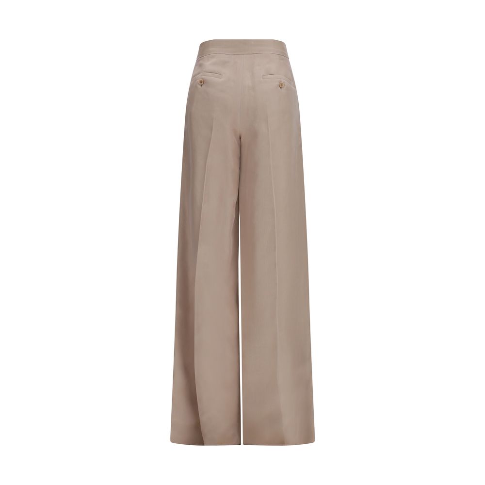 Max Mara Beige Silk Casual Pants Max Mara