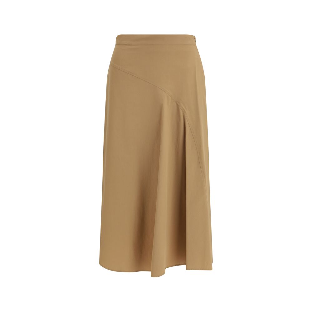 Max Mara Beige Cotton Midi Skirt Max Mara
