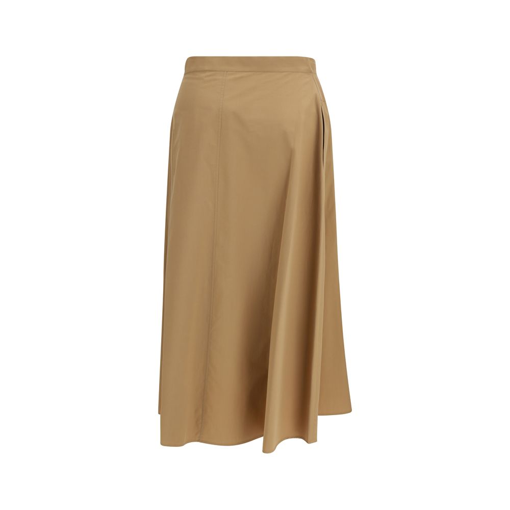 Max Mara Beige Cotton Midi Skirt Max Mara