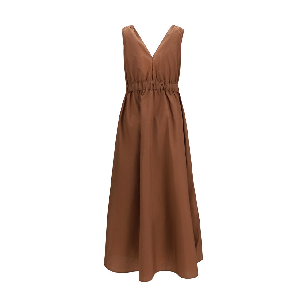Brunello Cucinelli Brown Polyamide Casual Dress Brunello Cucinelli