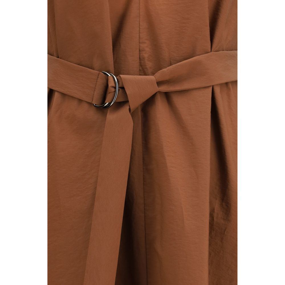 Brunello Cucinelli Brown Polyamide Casual Dress Brunello Cucinelli
