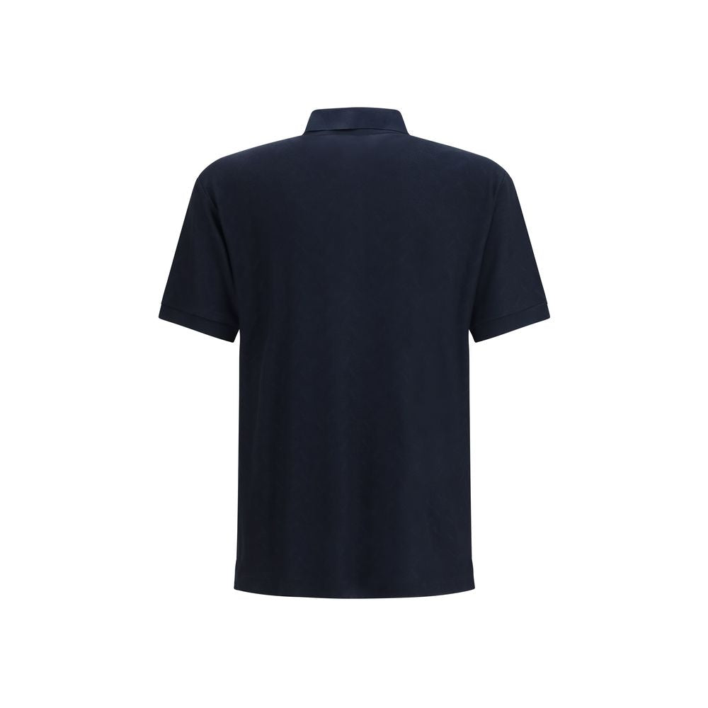 Giorgio Armani Blue Viscose Polo Shirt Giorgio Armani