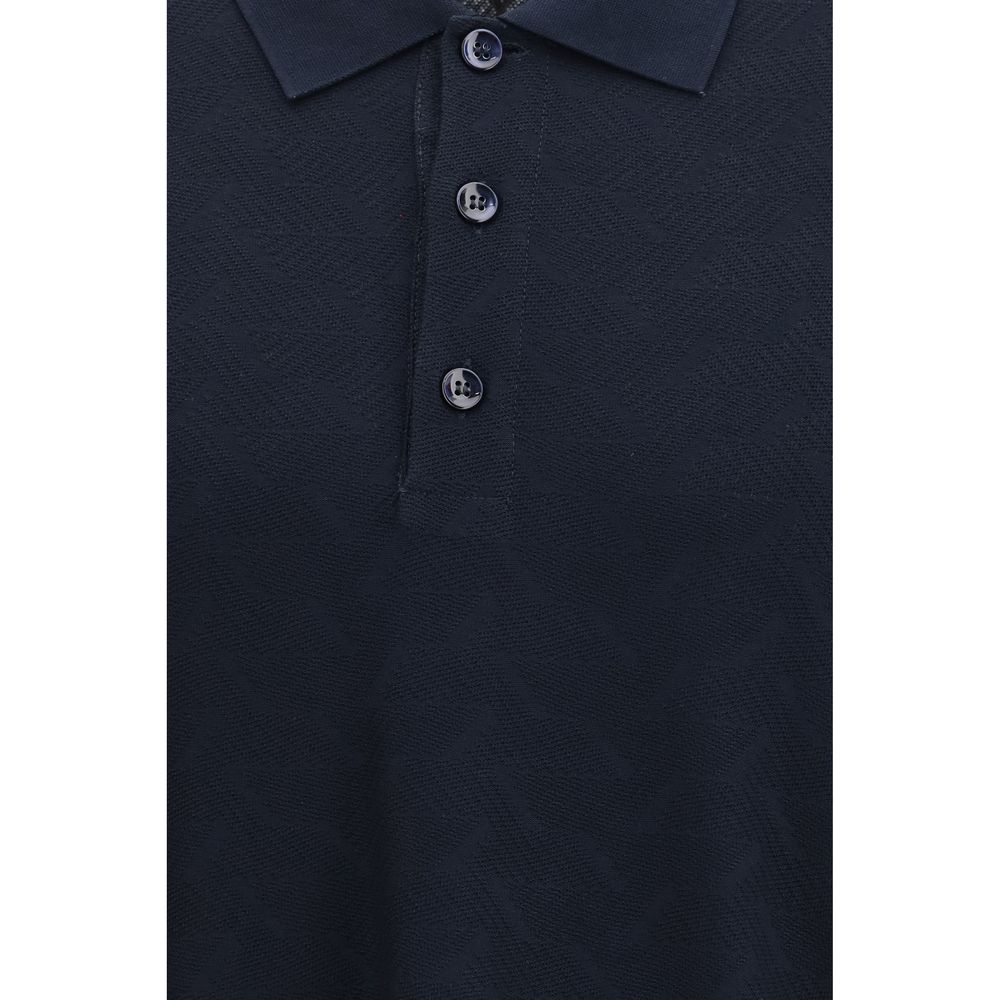 Giorgio Armani Blue Viscose Polo Shirt Giorgio Armani