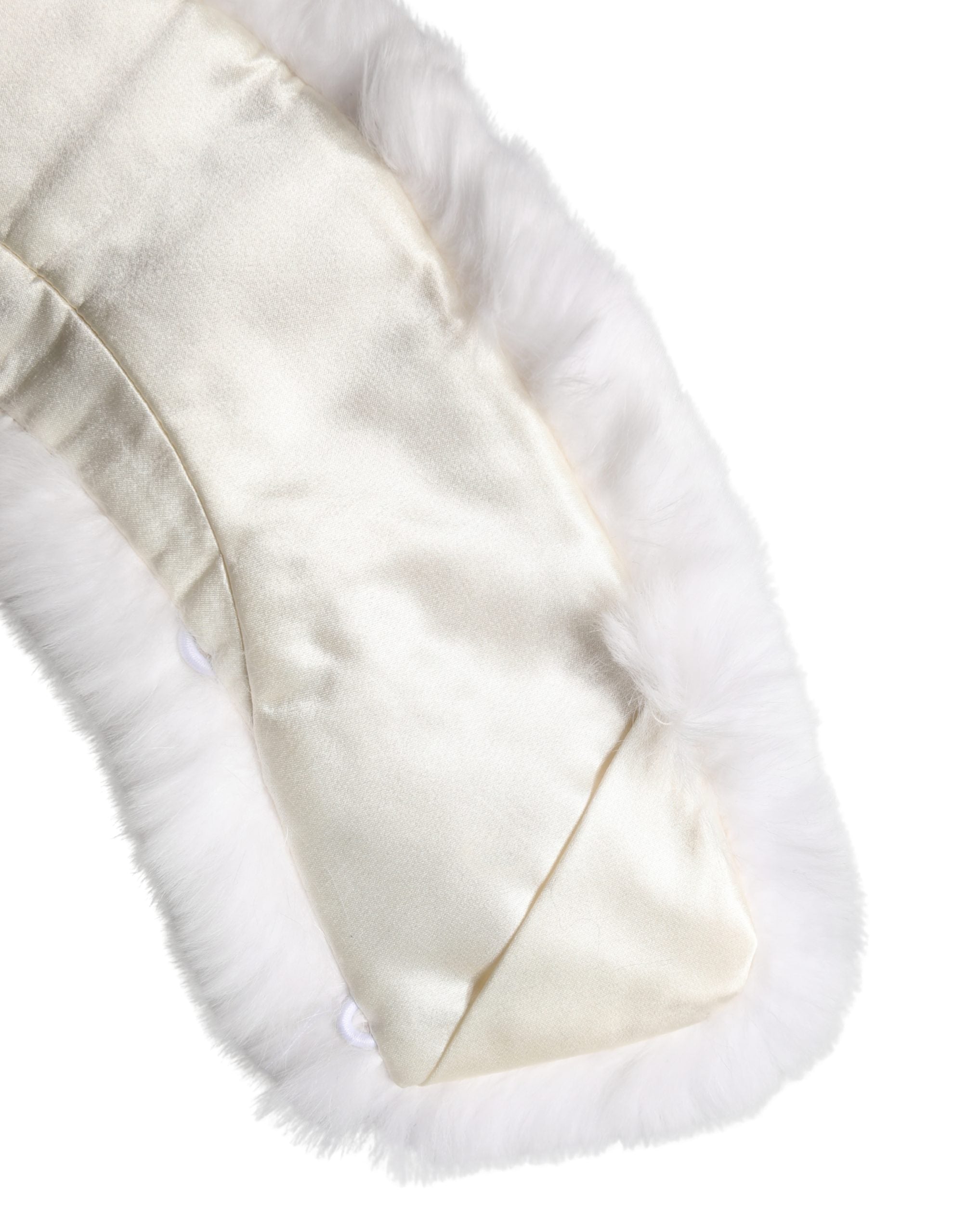 Dolce & Gabbana White Fur Shoulder Collar Wrap Shawl Scarf Dolce & Gabbana