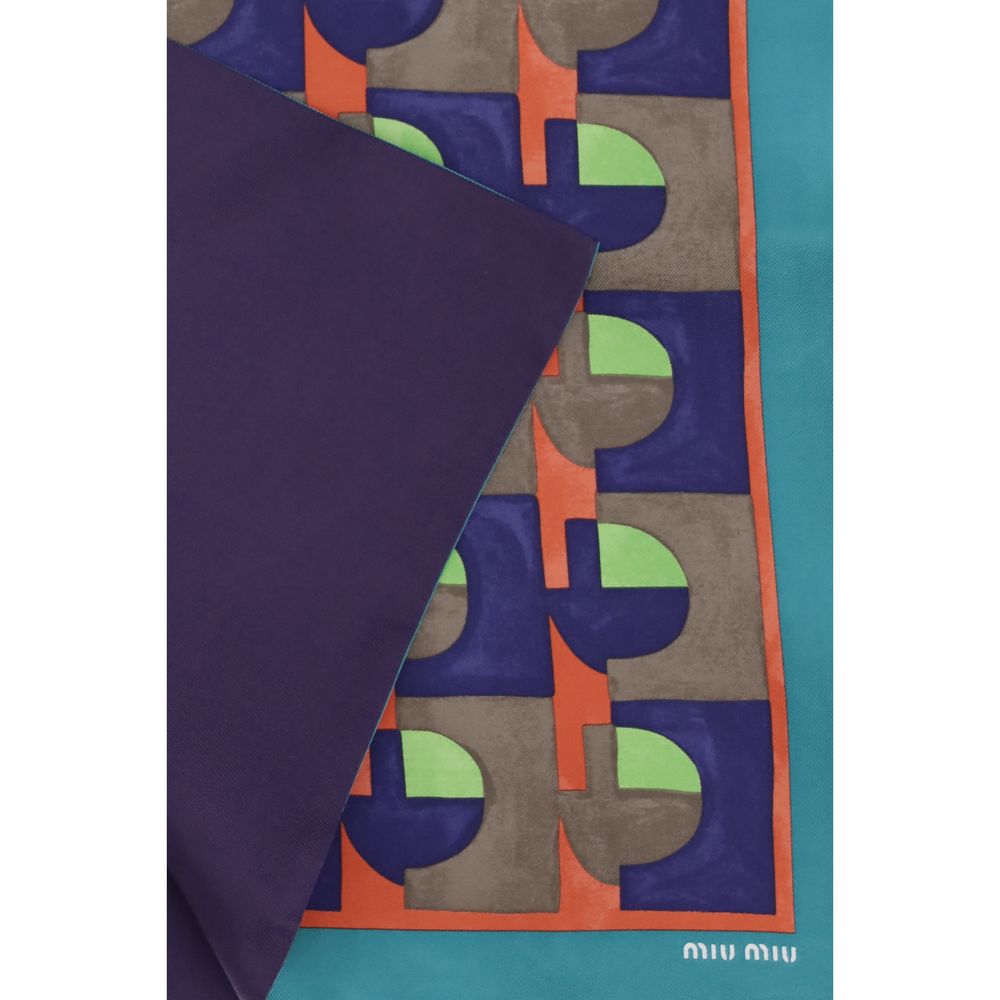 Miu Miu Multicolor Silk Scarf Miu Miu
